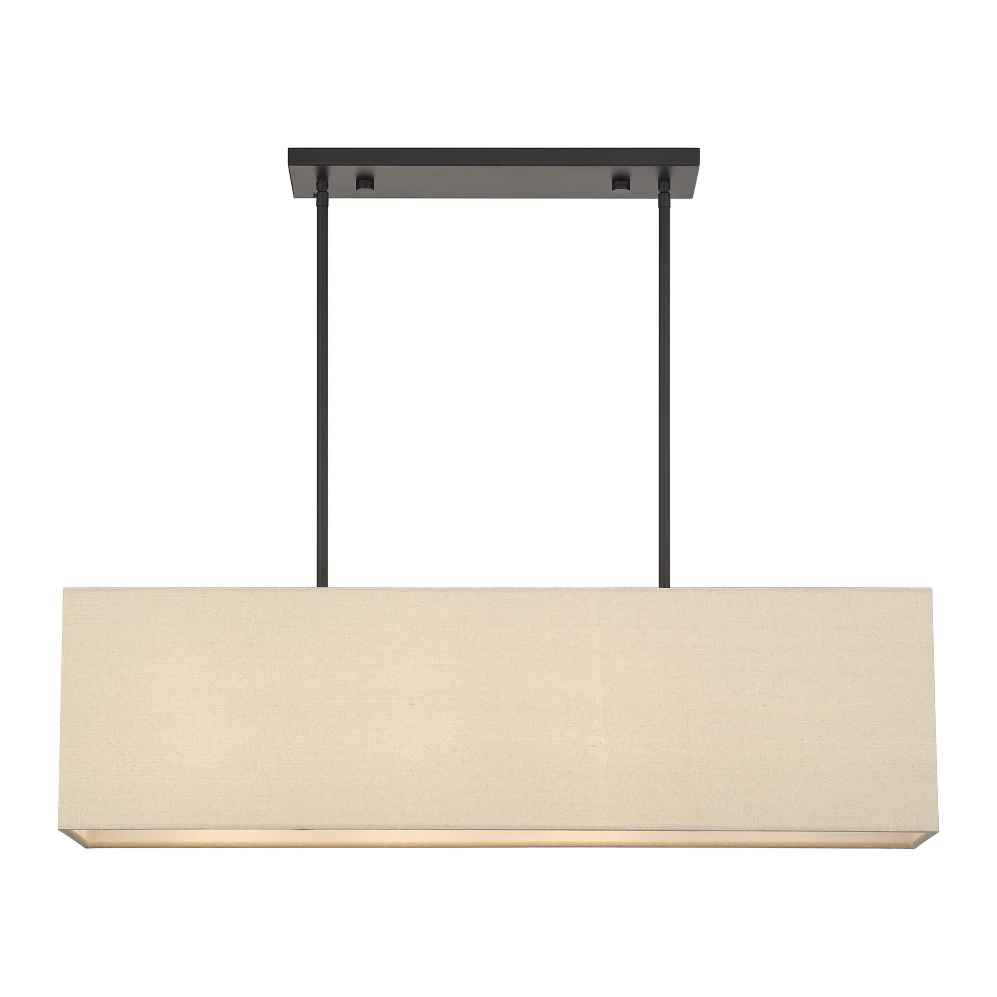 Shown in Bronze finish and Hand Crafted Parchment Color Hardback Fabric with White Color Inside shade