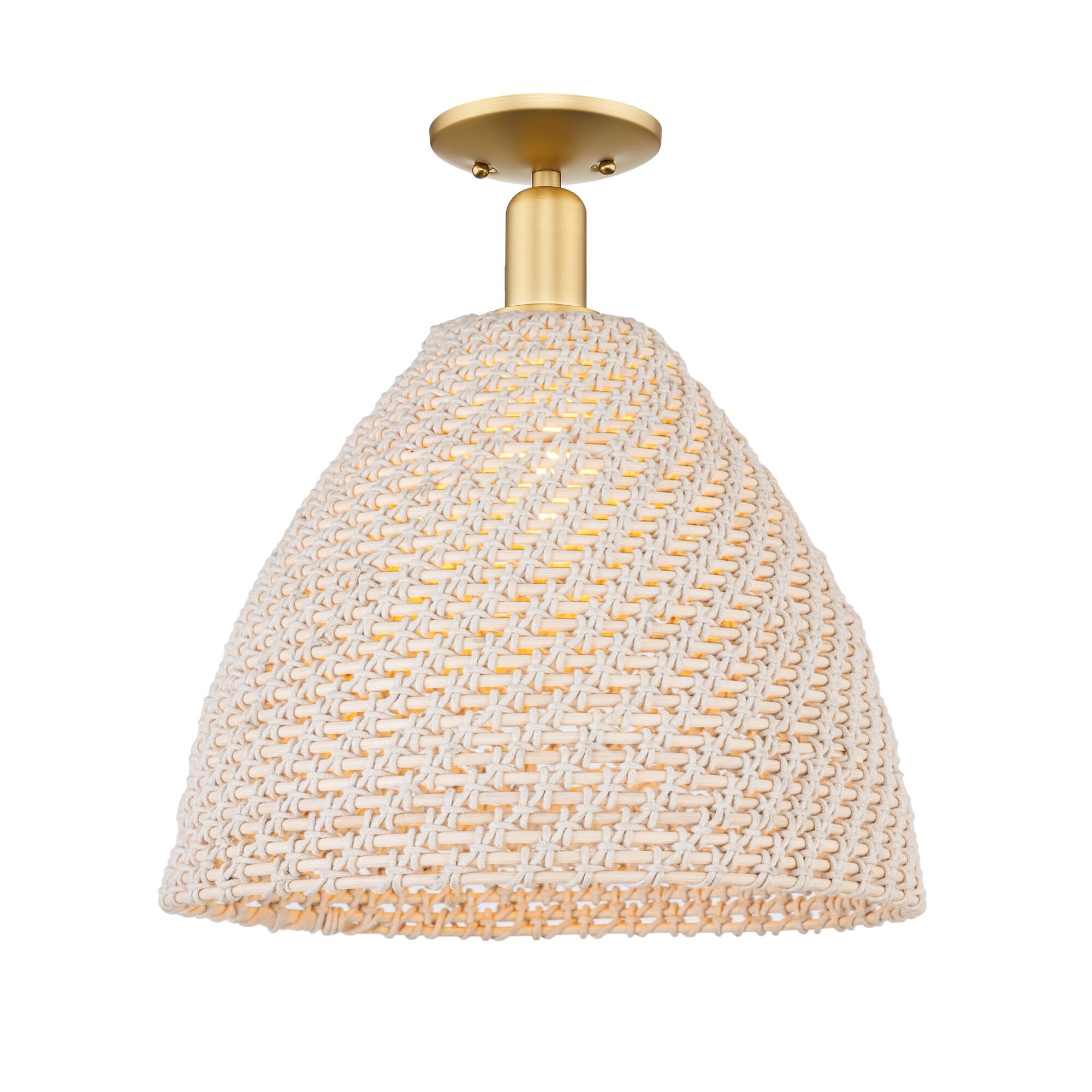 Shown in Satin Gold finish and Natural shade