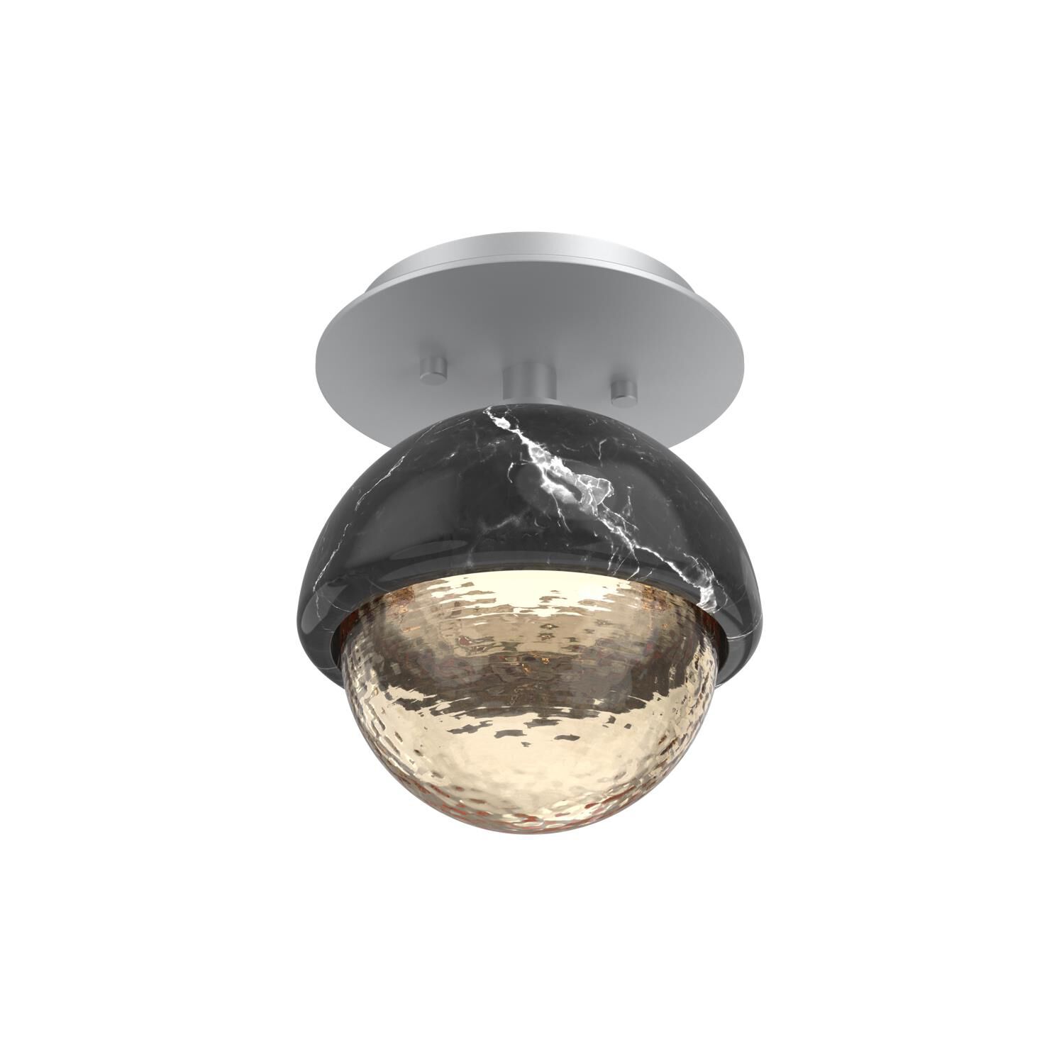 Shown in Classic Silver finish and Amber glass and Black Marble accent