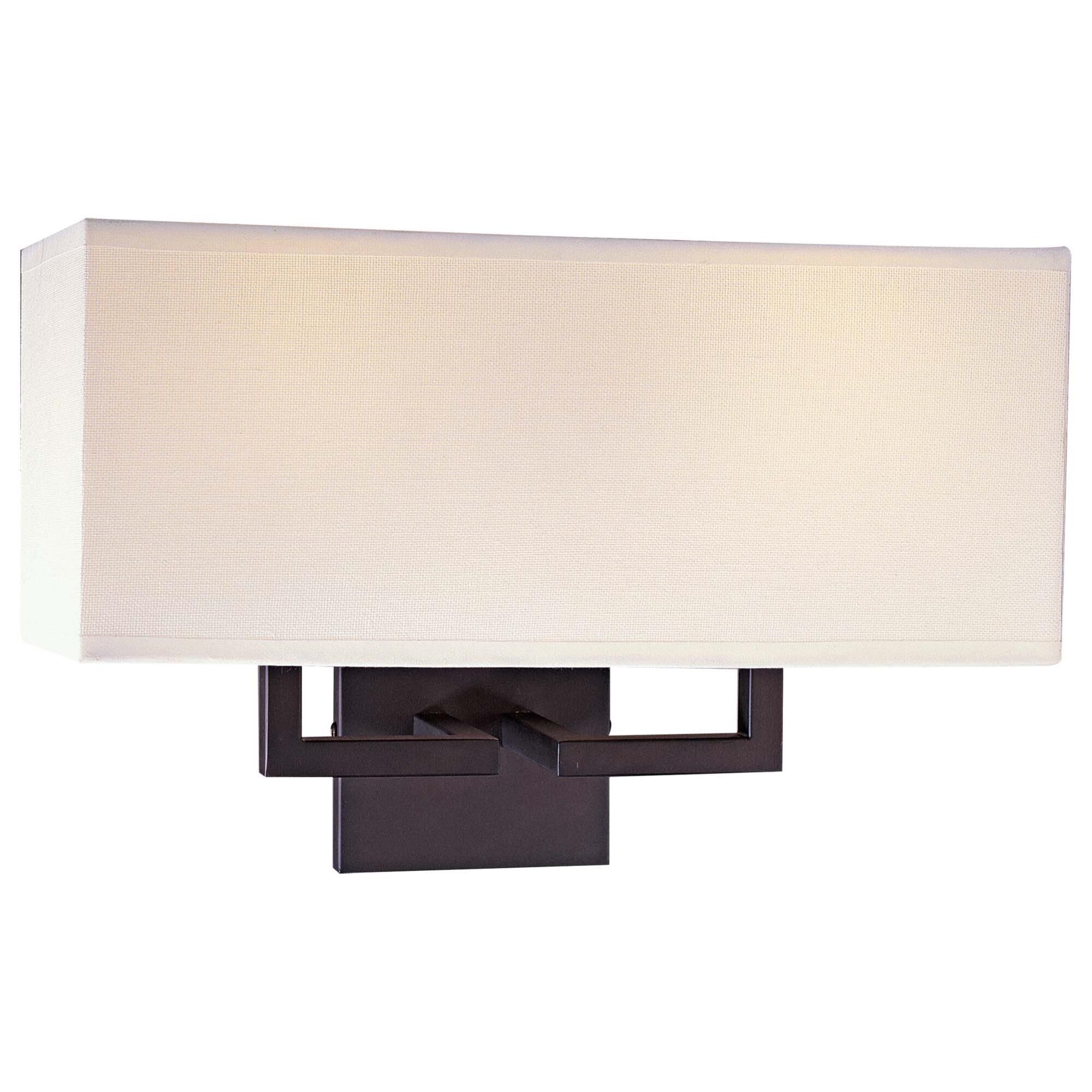 Shown in Bronze finish and Off-White Fabric shade