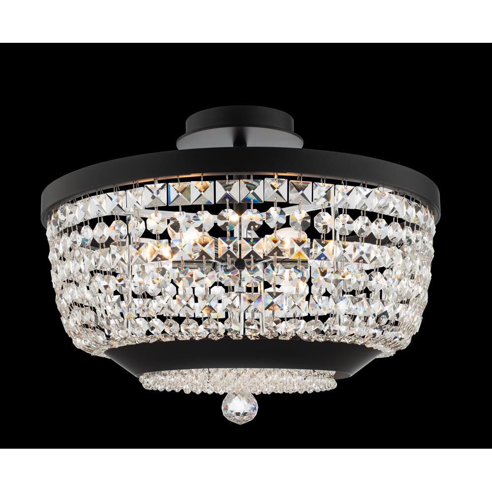 Shown in Matte Black W Polished Chrome finish and Firenze crystal