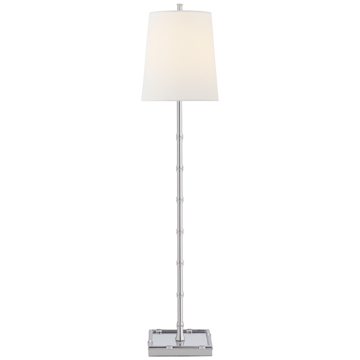 Shown in Polished Nickel finish and Linen shade