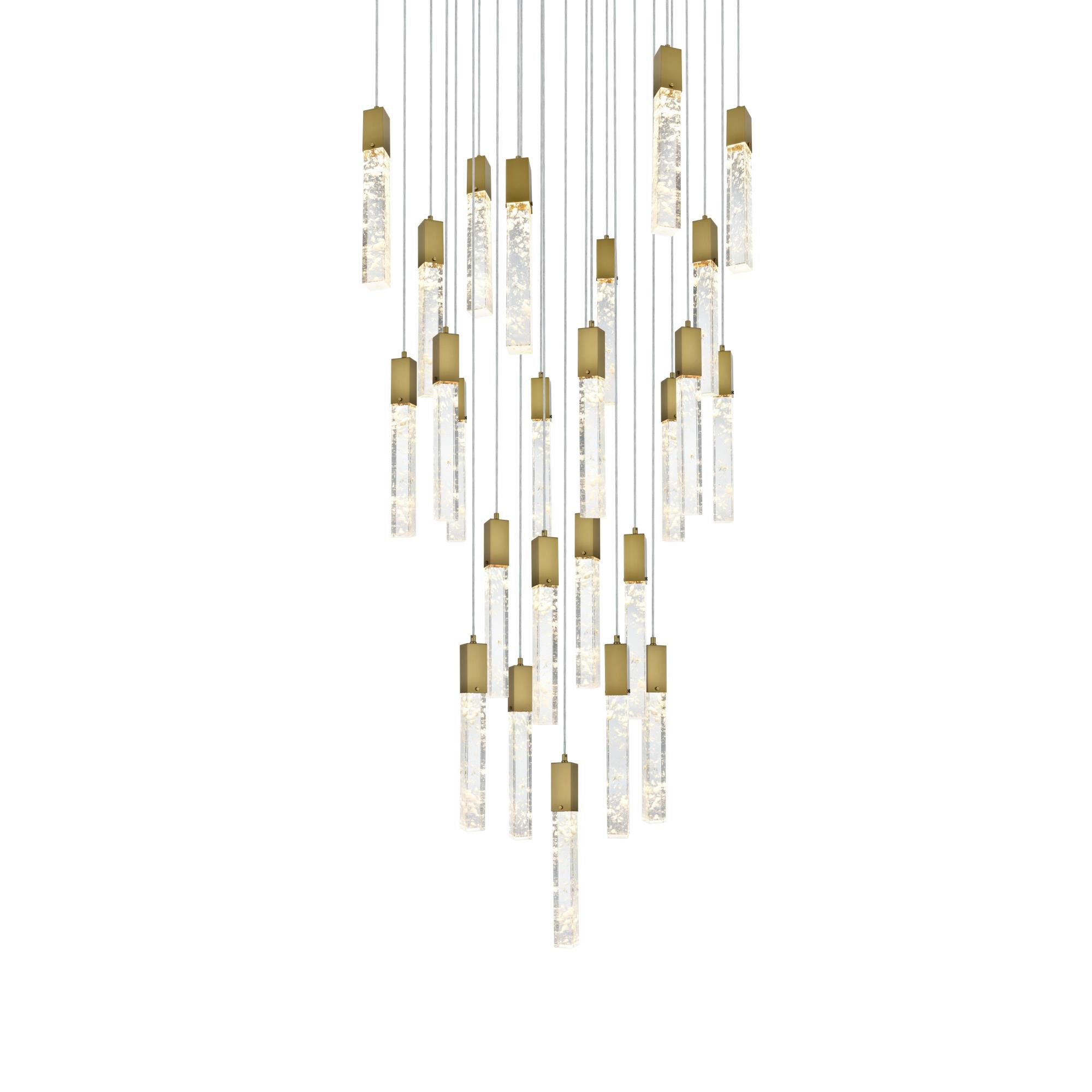 Shown in Satin Gold finish and Rc crystal and Clear glass