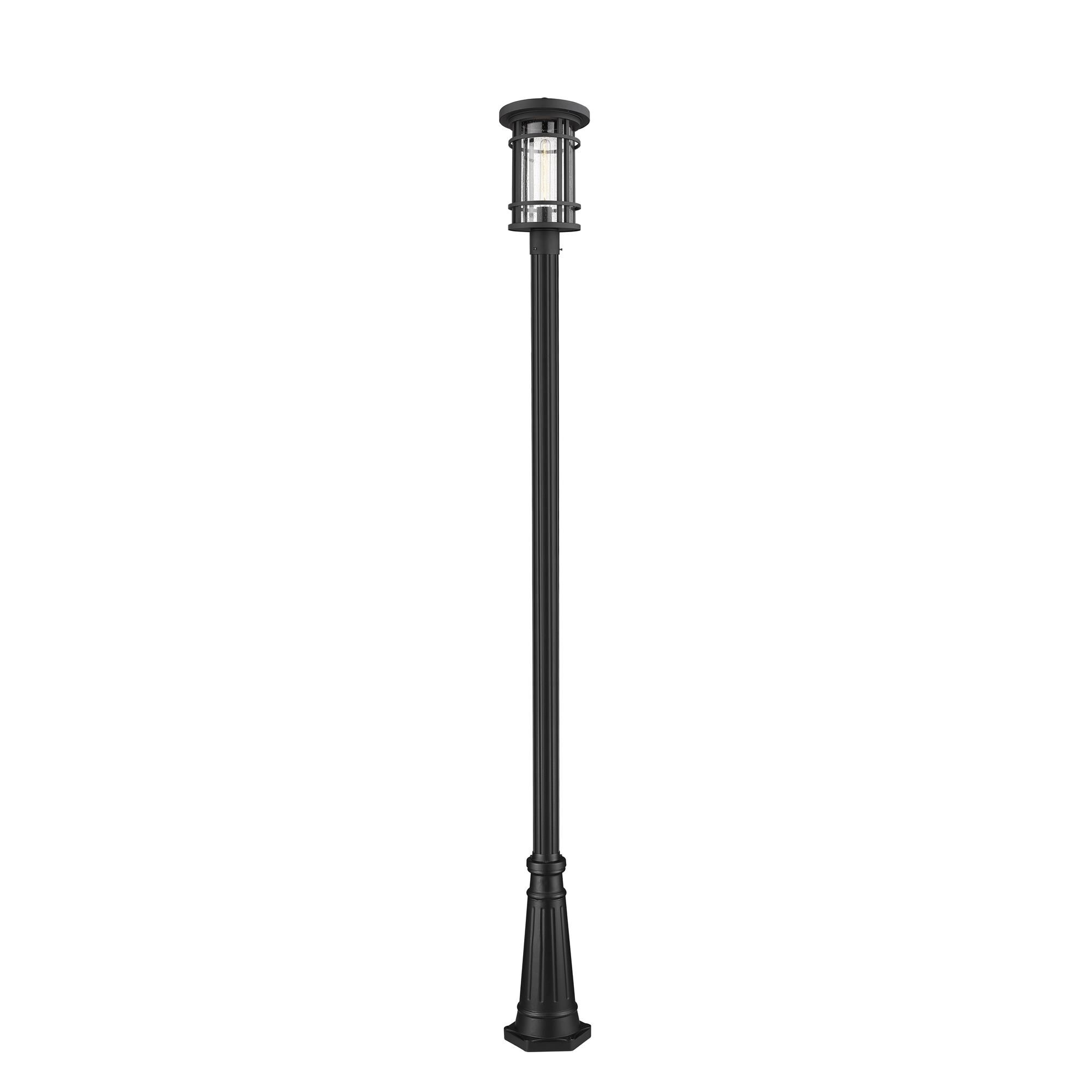 Shown in Black finish and Glass shade