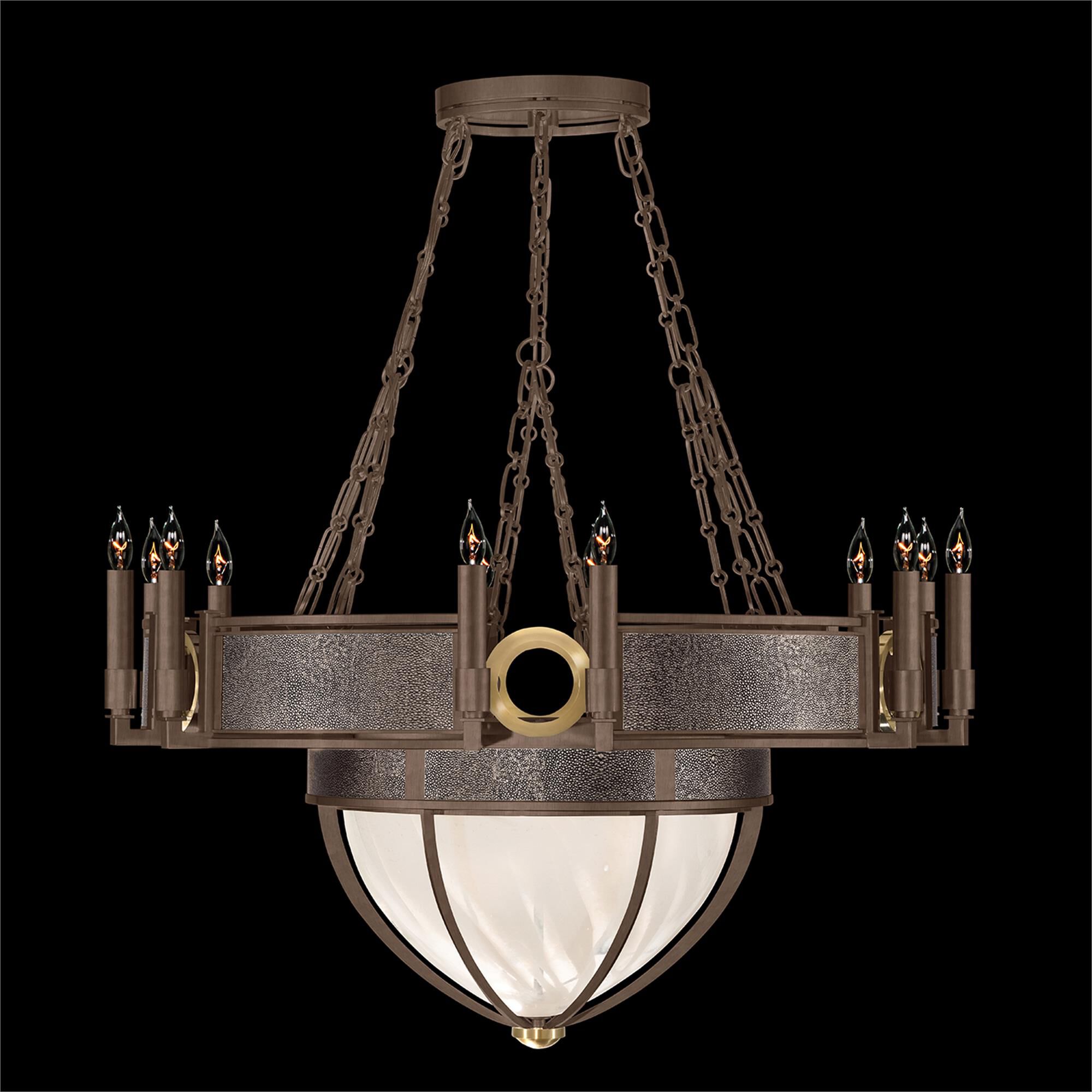 Shown in Bronze and Brass  finish and Pebble accent
