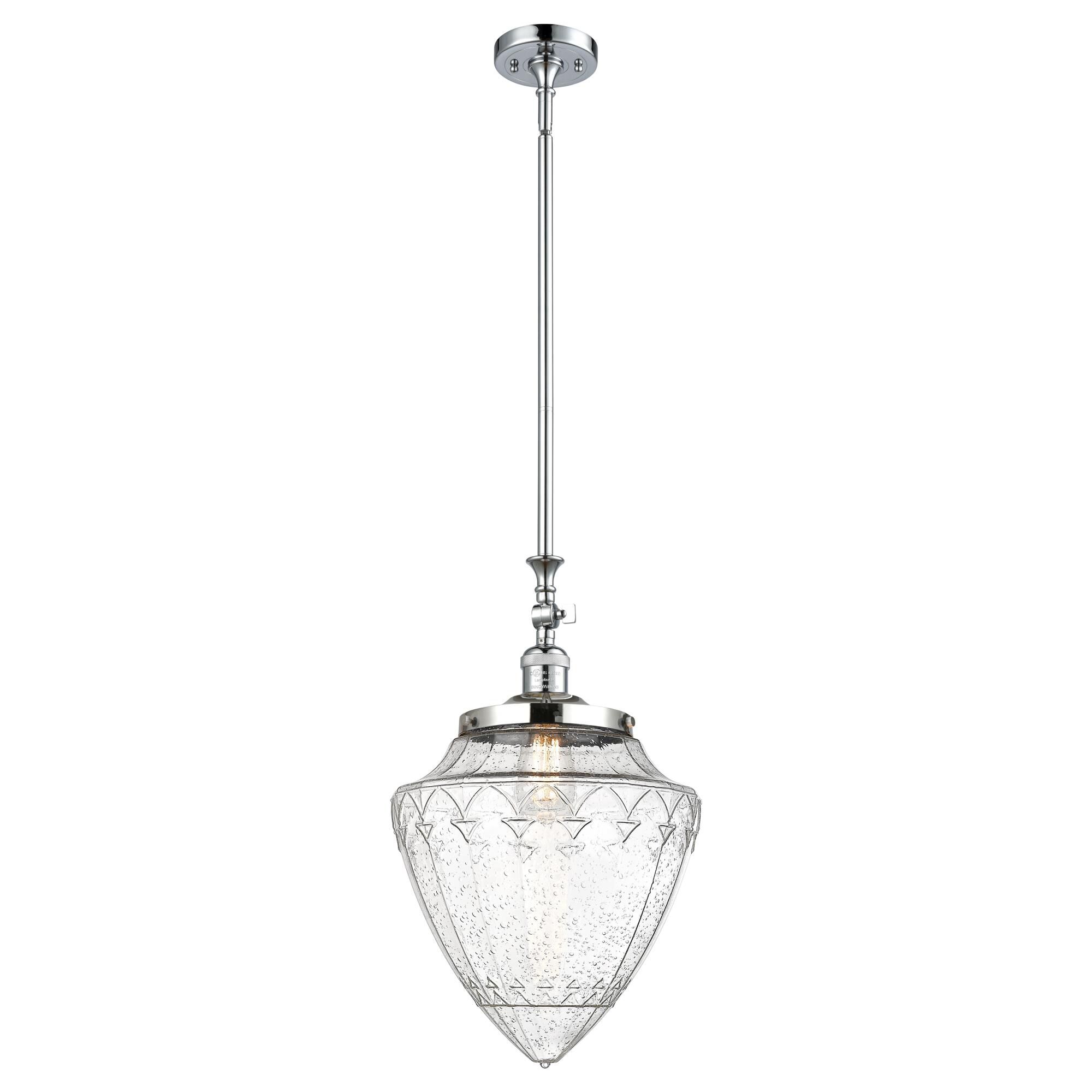 Shown in Polished Chrome finish and Seedy glass