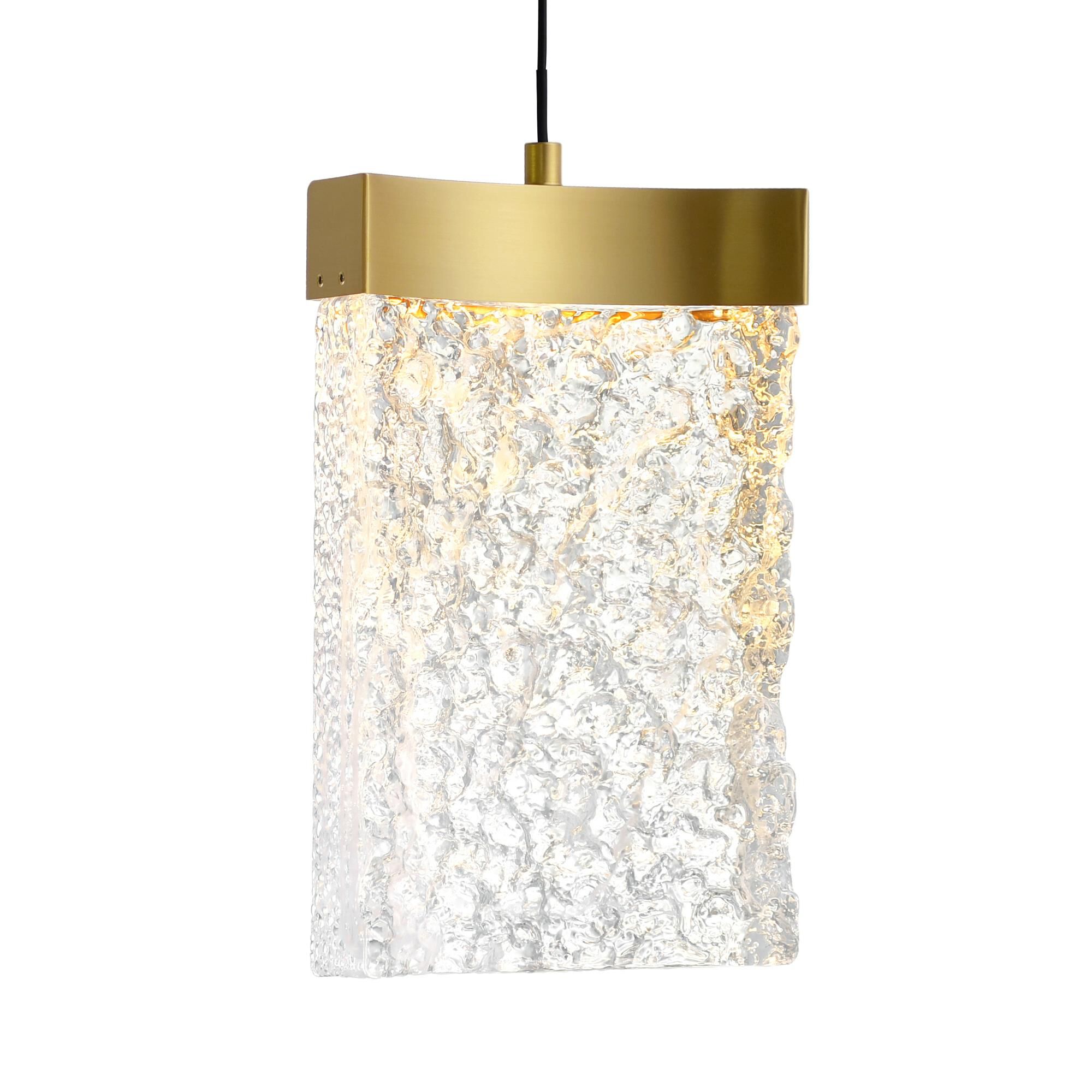 Shown in Brass finish and Clear crystal