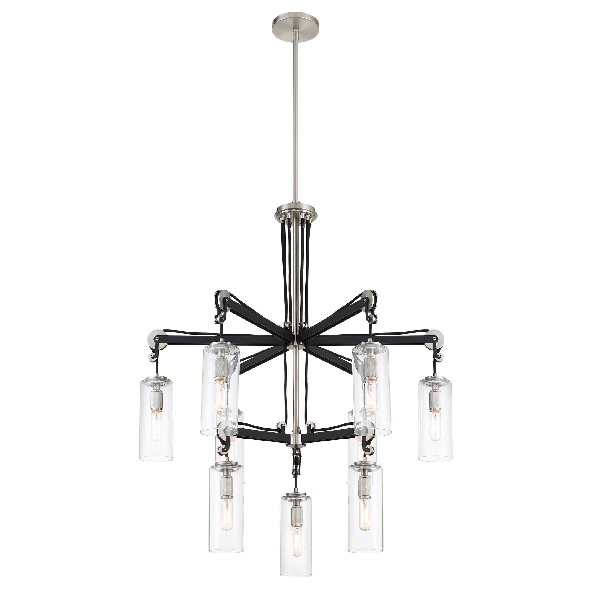 Shown in Coal with Brushed Nickel finish and Clear glass