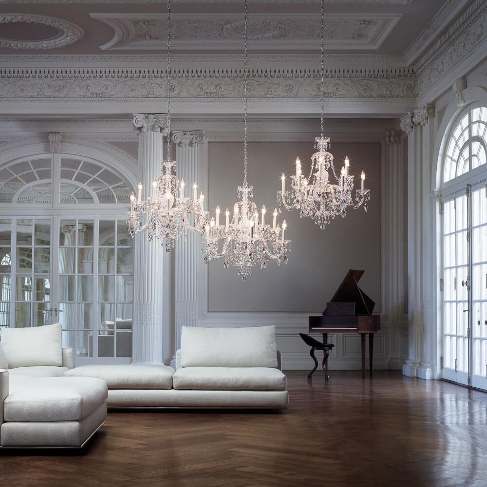 Sterling 29 Inch 12 Light Chandelier by Schonbek