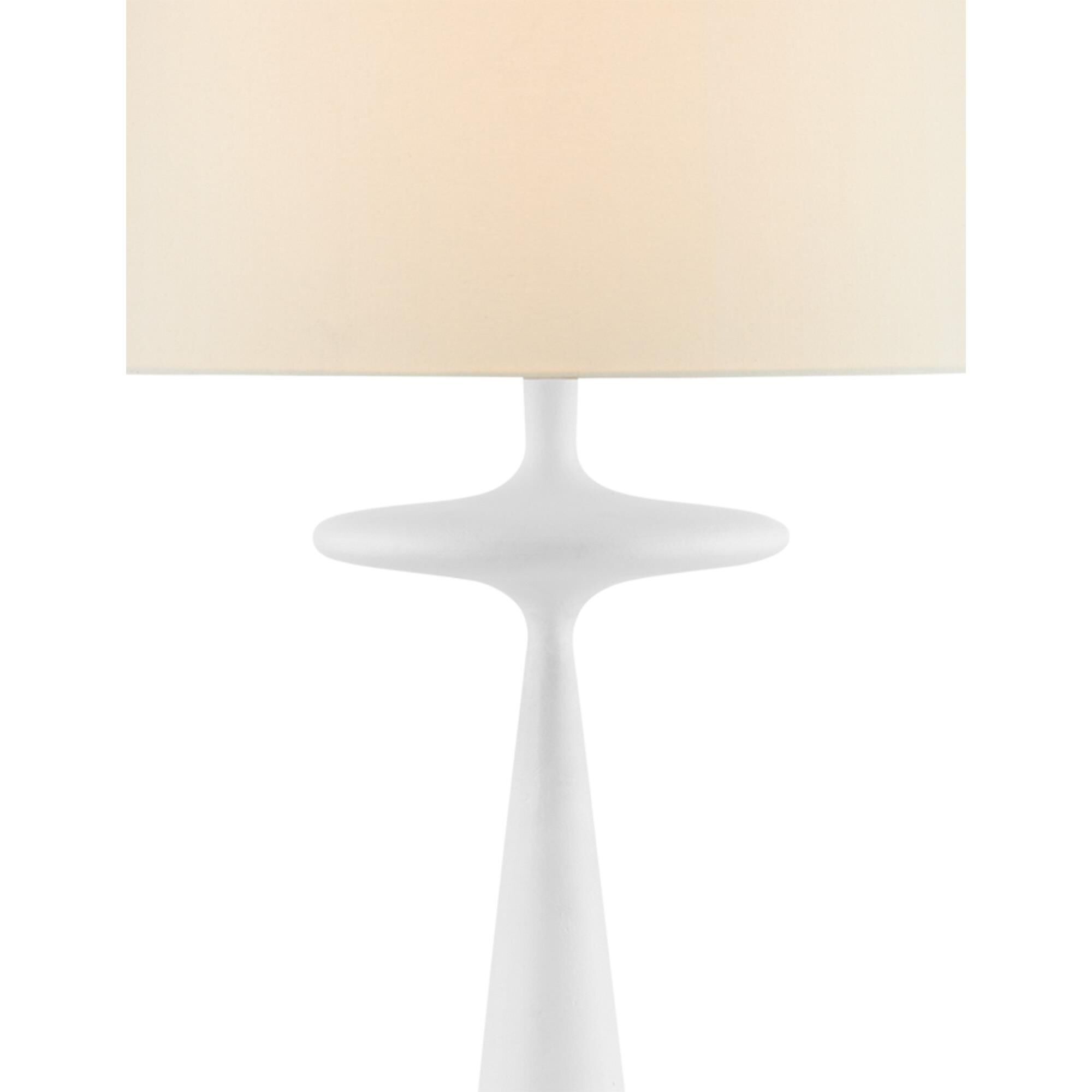 Shown in Gesso White finish and Off-White Linen shade