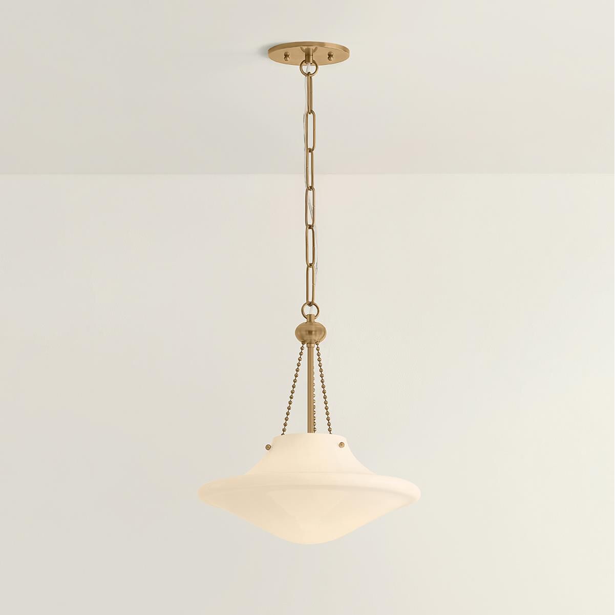 Shown in Patina Brass finish and Opal Glossy glass