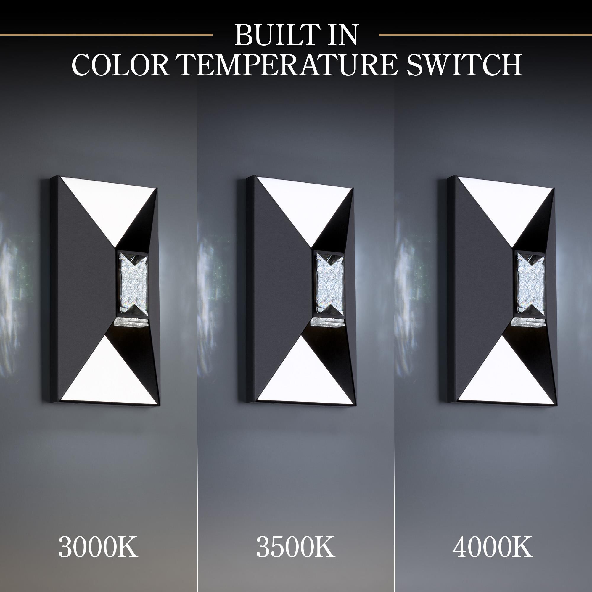 Shown in Black finish and Clear Optic Crystal glass