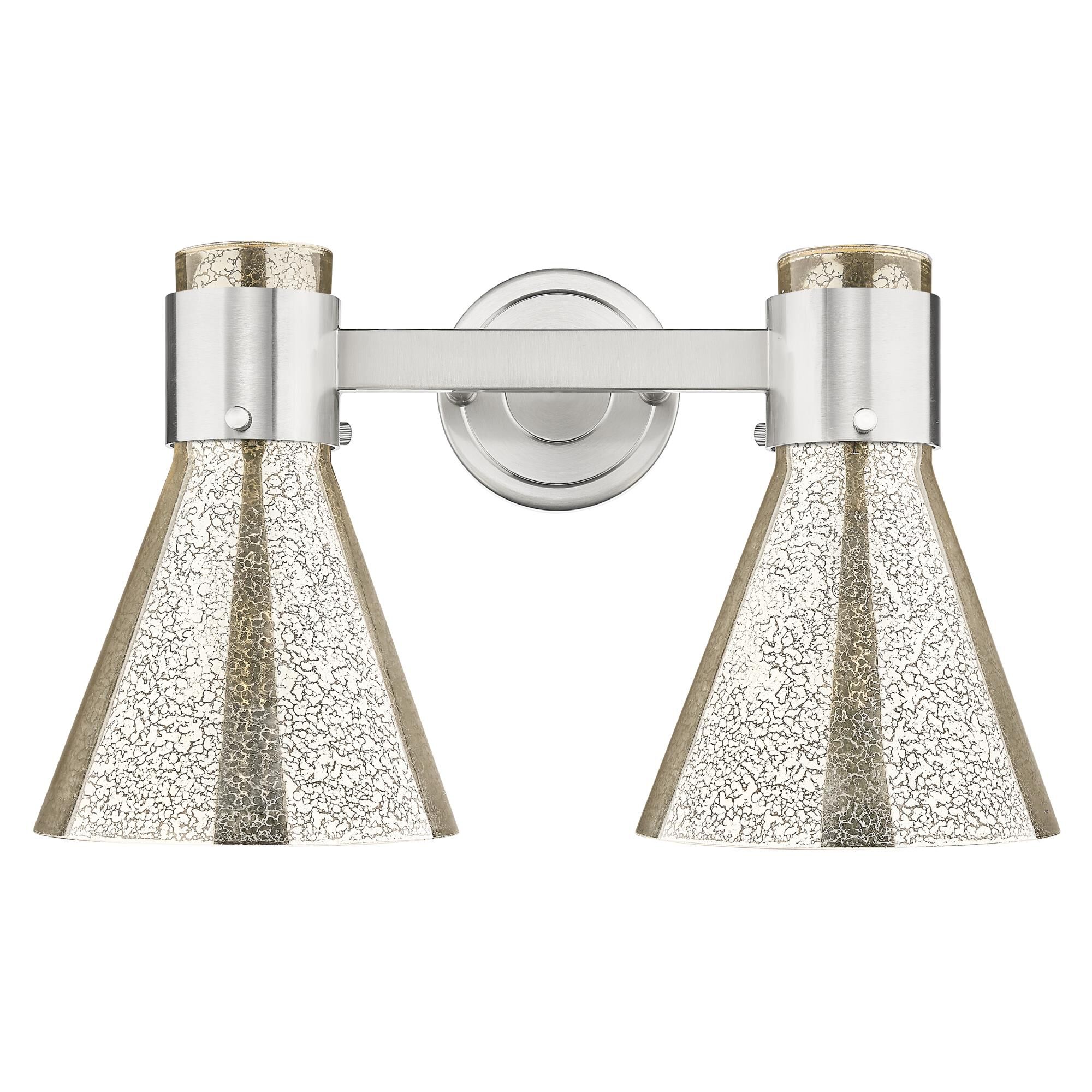 Shown in Satin Nickel finish and Mercury glass