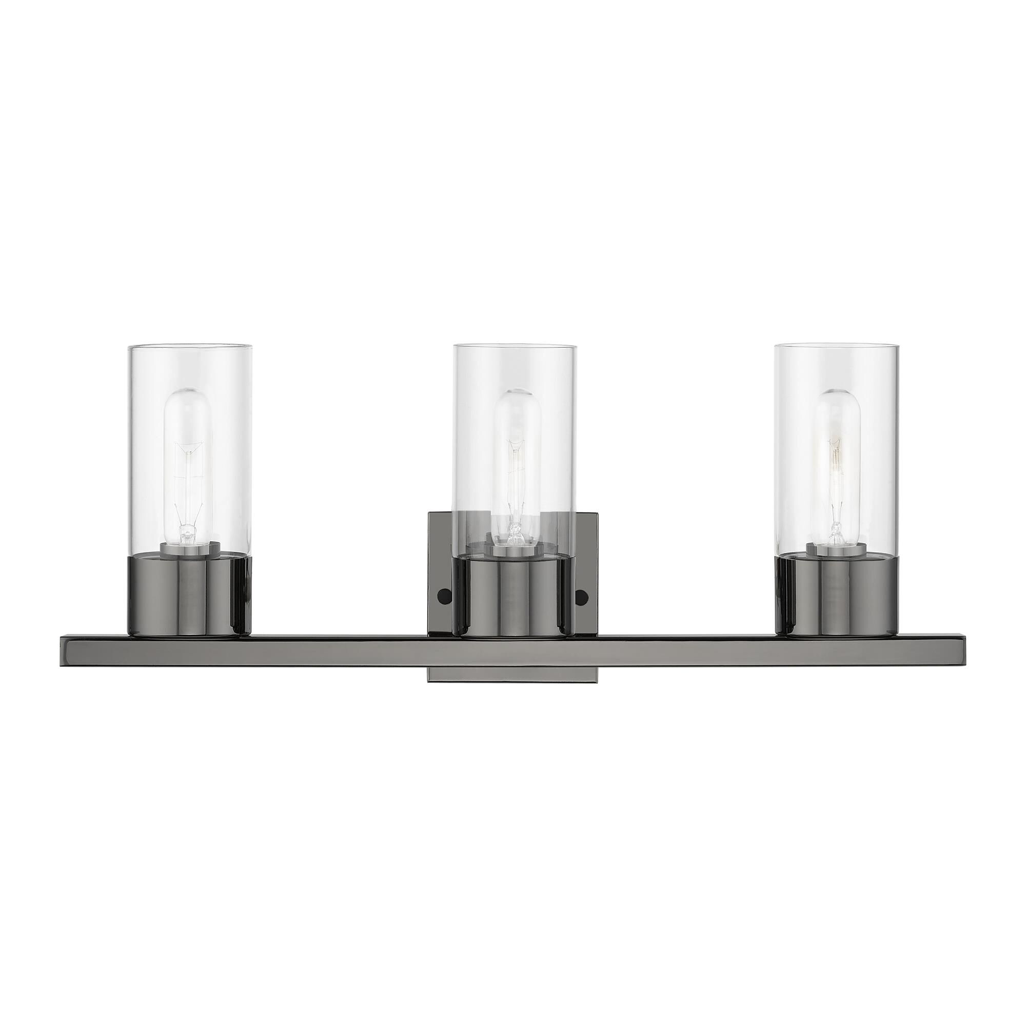 Shown in Black Chrome finish and Clear glass
