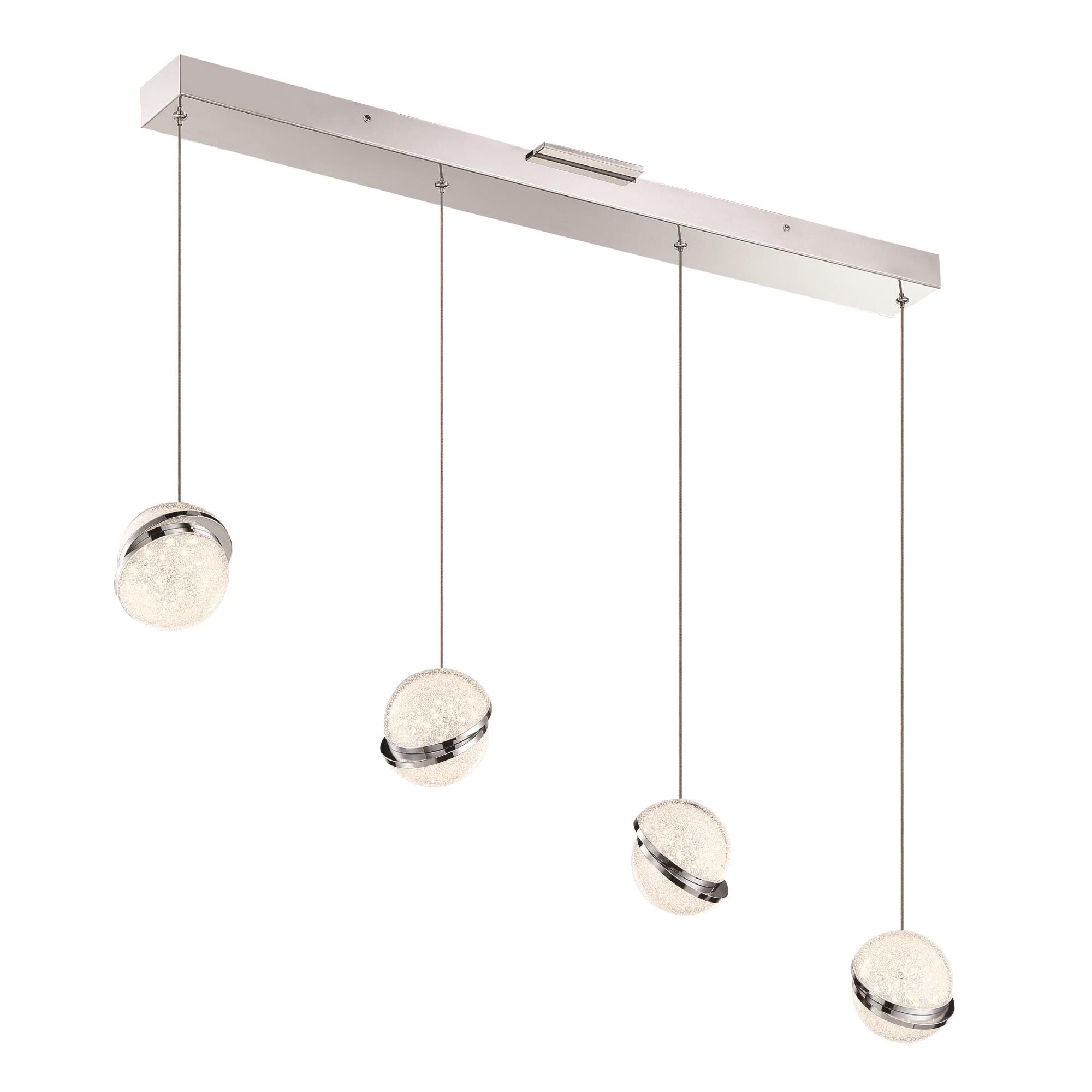 Silver Slice 39 Inch 4 Light LED Linear Suspension Light by Kovacs