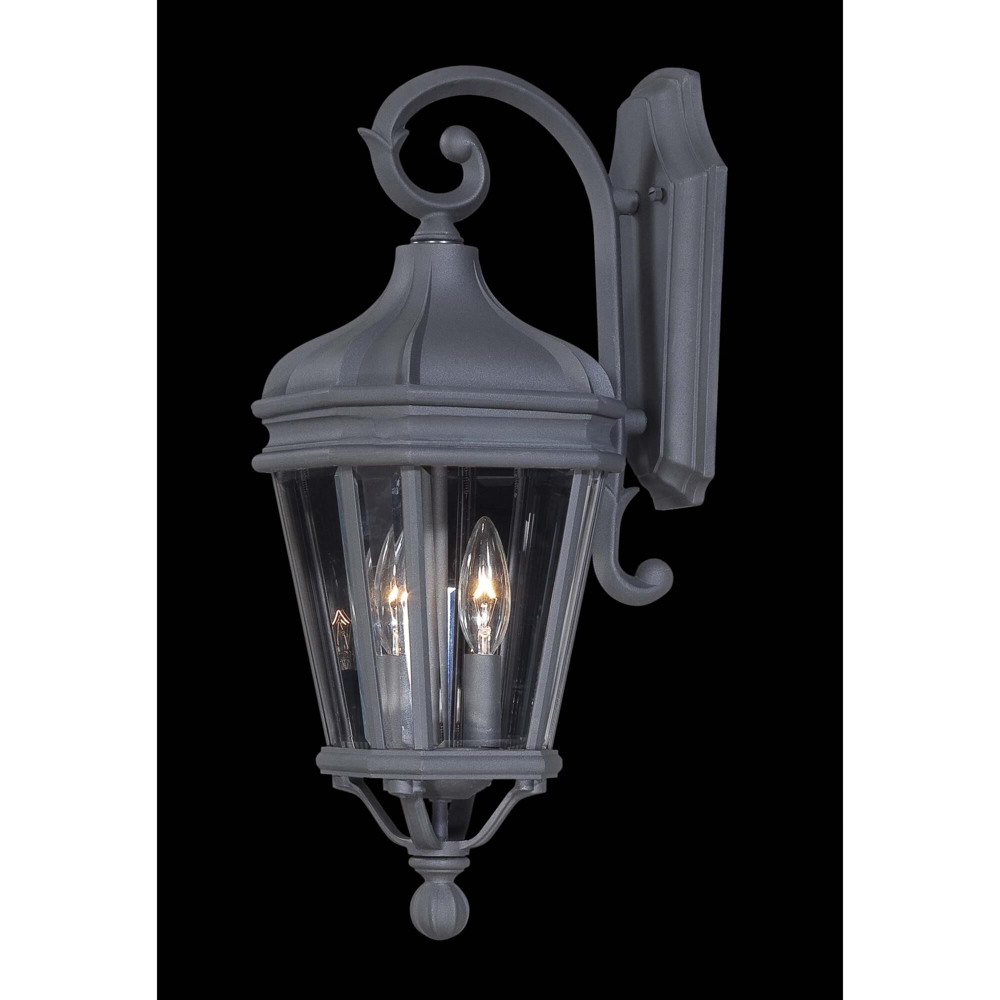 Shown in Black finish and Clear Beveled glass