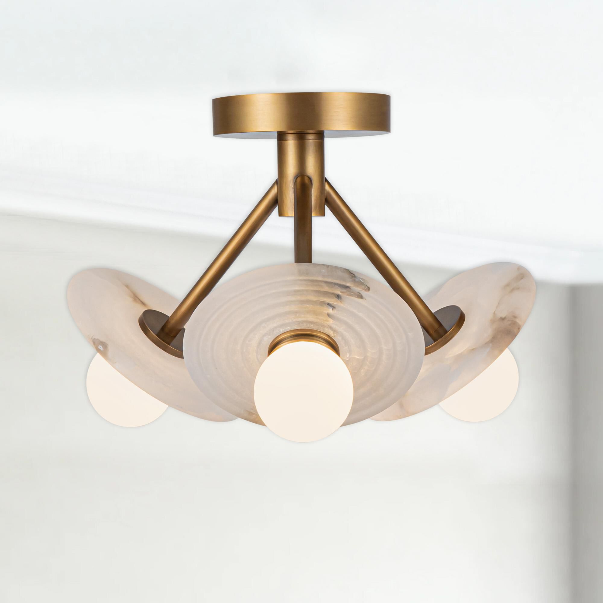 Alan Pepin Dahlia 1 Light LED Semi Flush Mount by Alora Lighting