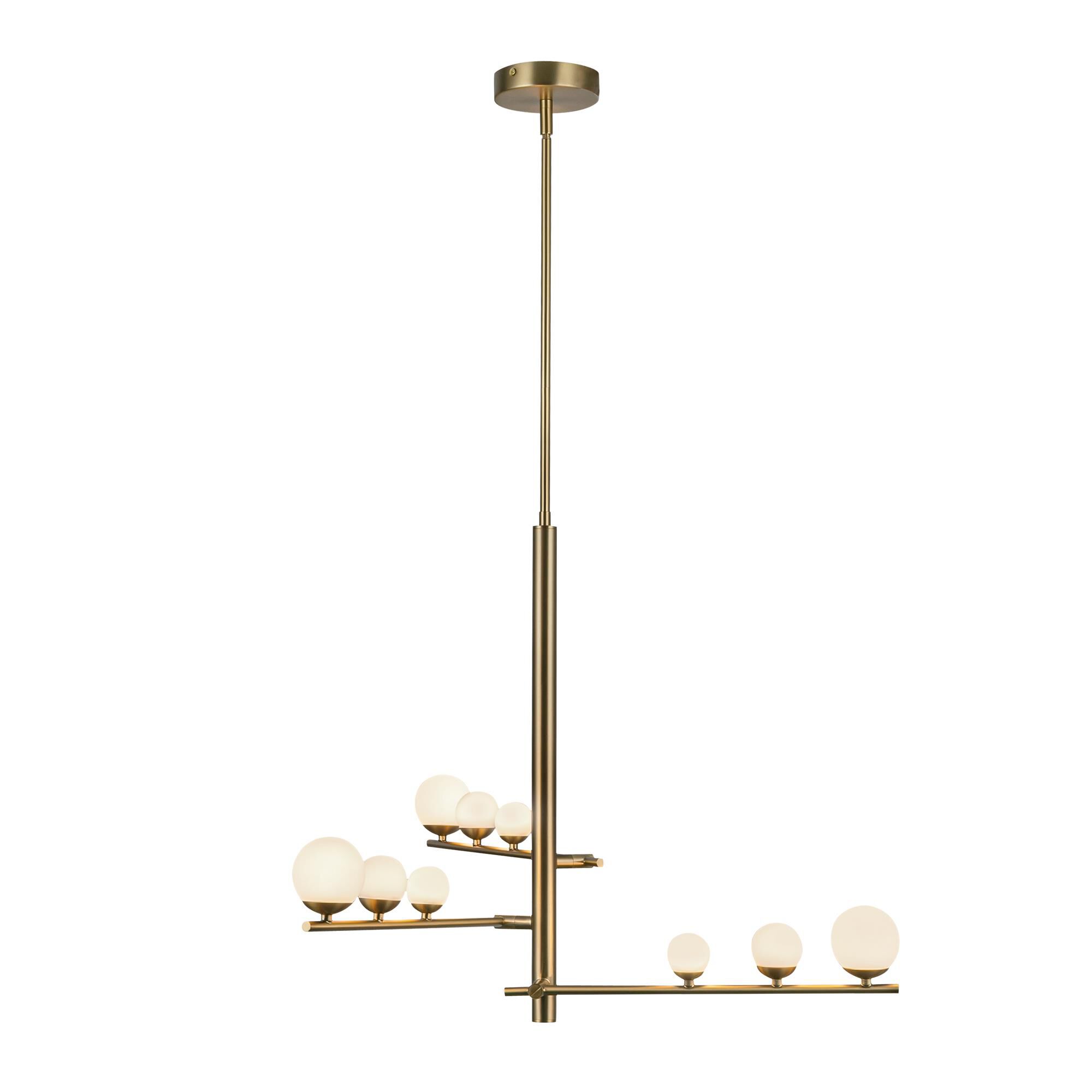 Shown in Brushed Gold/Opal Glass finish and Opal glass and Opal Glass shade