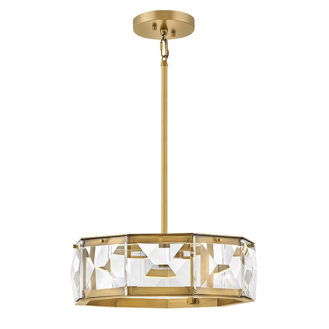 Shown in Heritage Brass finish and Faceted Clear Crystal glass