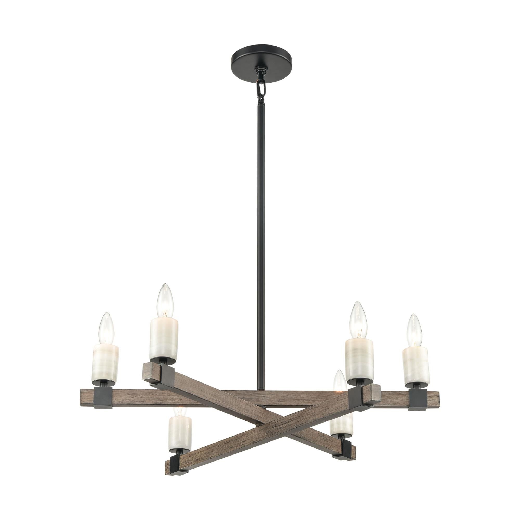 Stone Manor 27 Inch 6 Light Chandelier by ELK Lighting