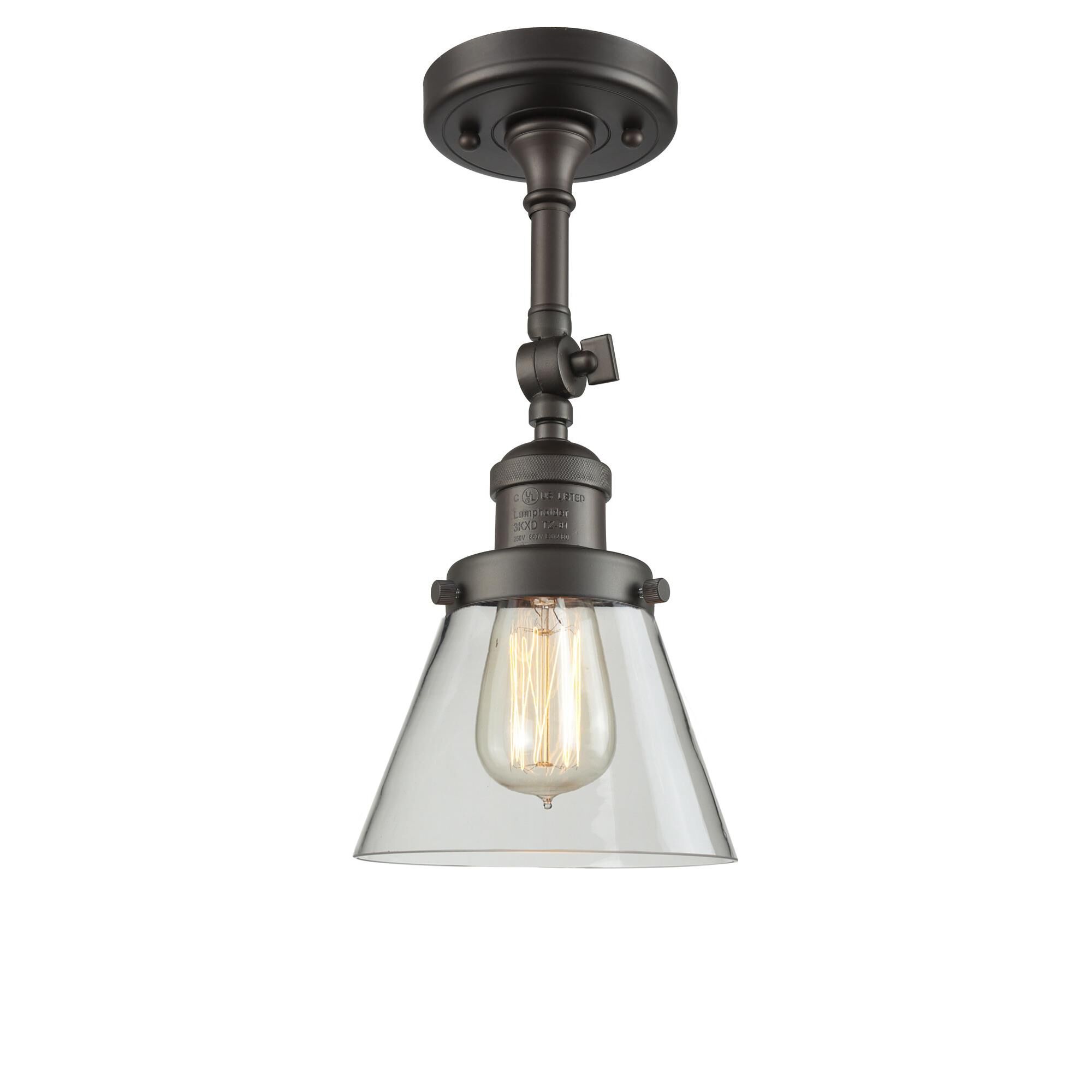 Shown in Oil Rubbed Bronze finish and Clear glass and None accent