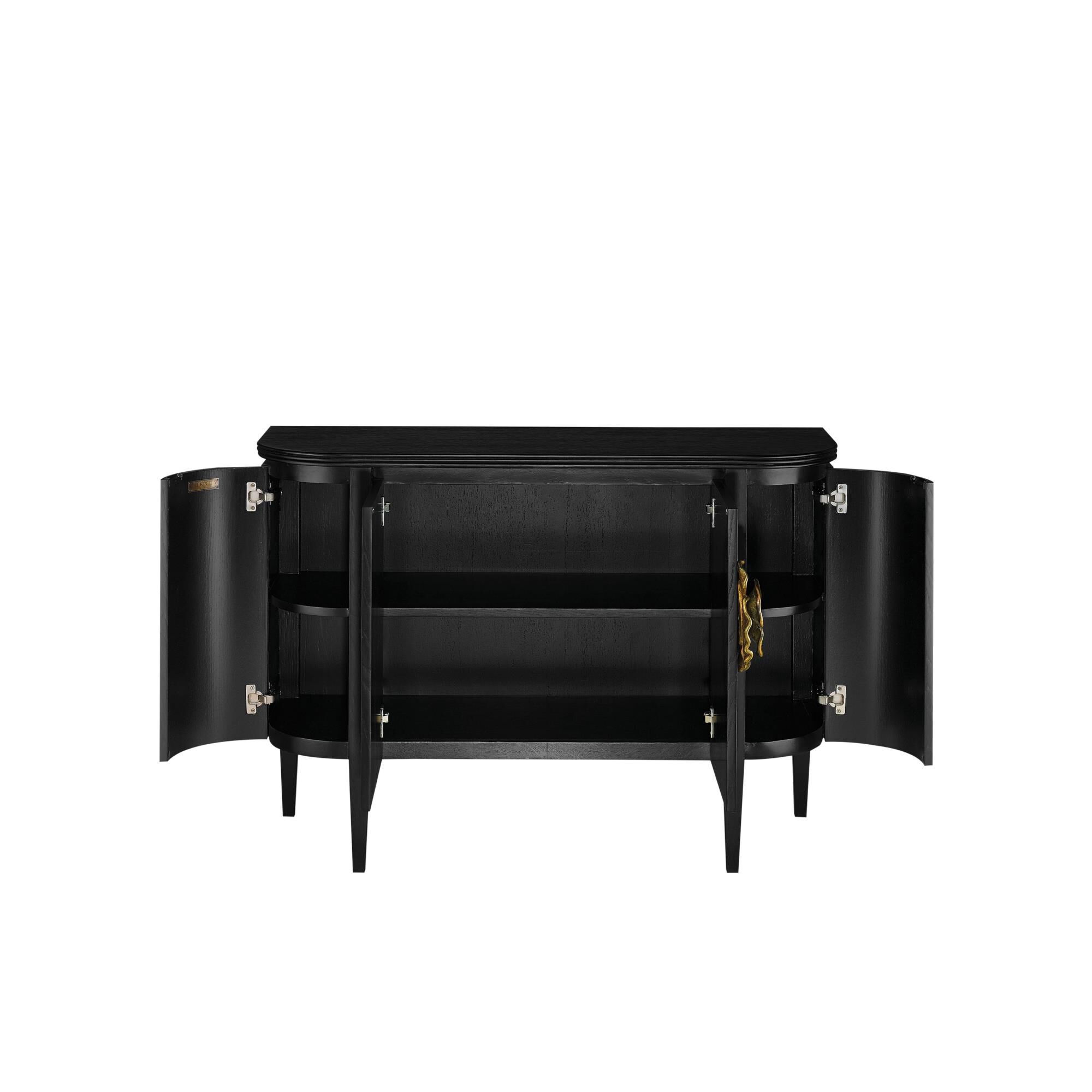 Shown in Caviar Black-Solid Antique Brass finish