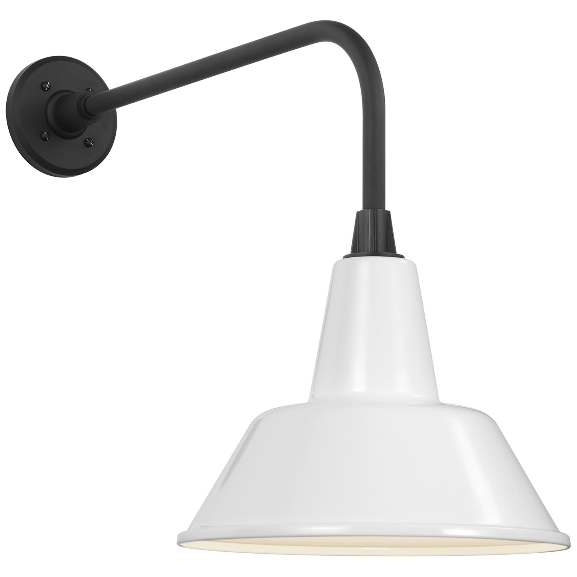 Shown in Matte Black finish and White shade