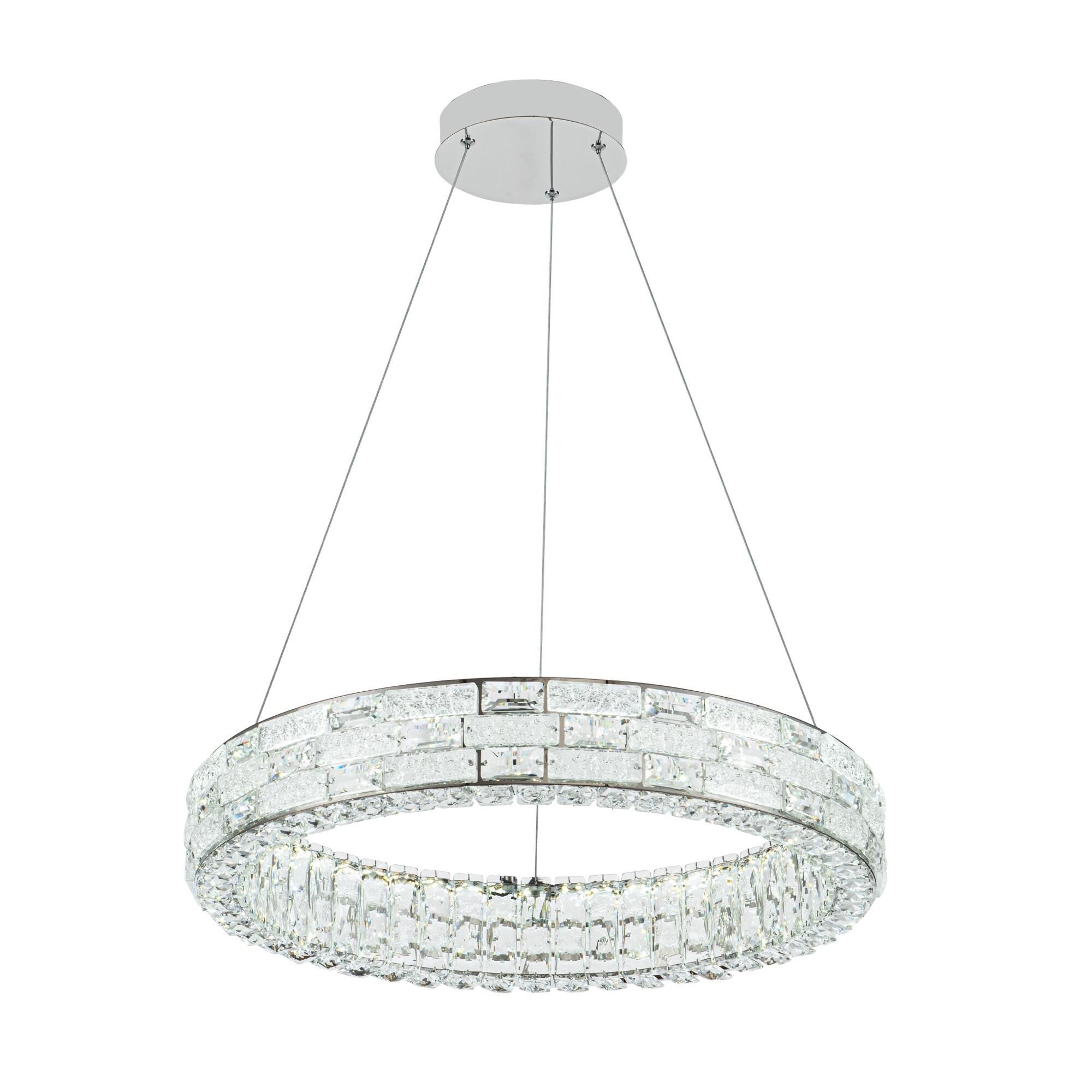 Shown in Chrome finish and Crystal glass