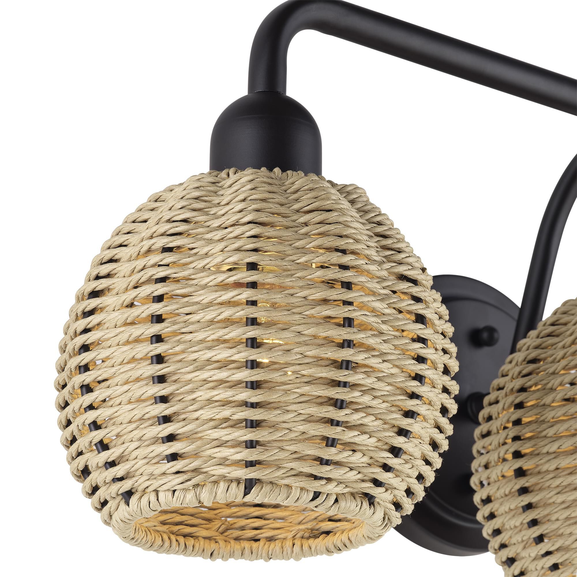 Shown in Bronze finish and Hand-Woven French Beige Paper Rope shade