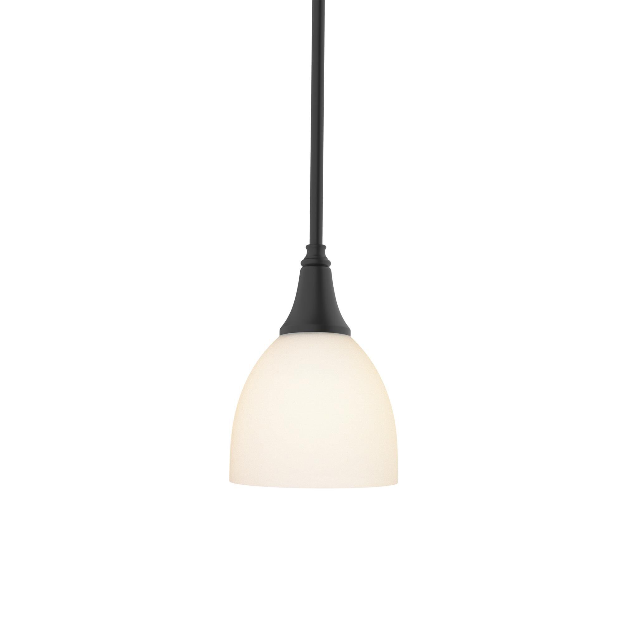 Shown in Black finish and Opal glass
