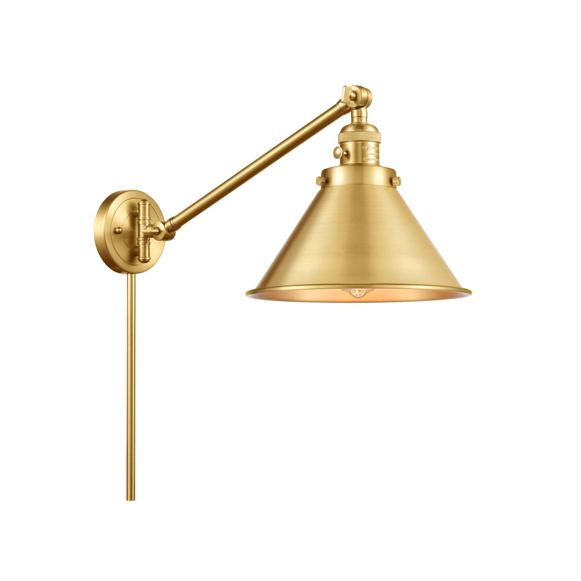 Shown in Satin Gold finish and Satin Gold Briarcliff shade