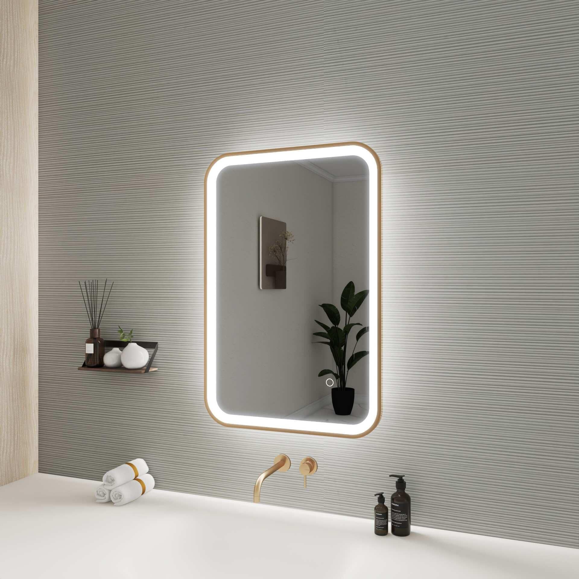 Harmoni 30 Inch Rectangular LED Lighted Mirror by Elegant Decor