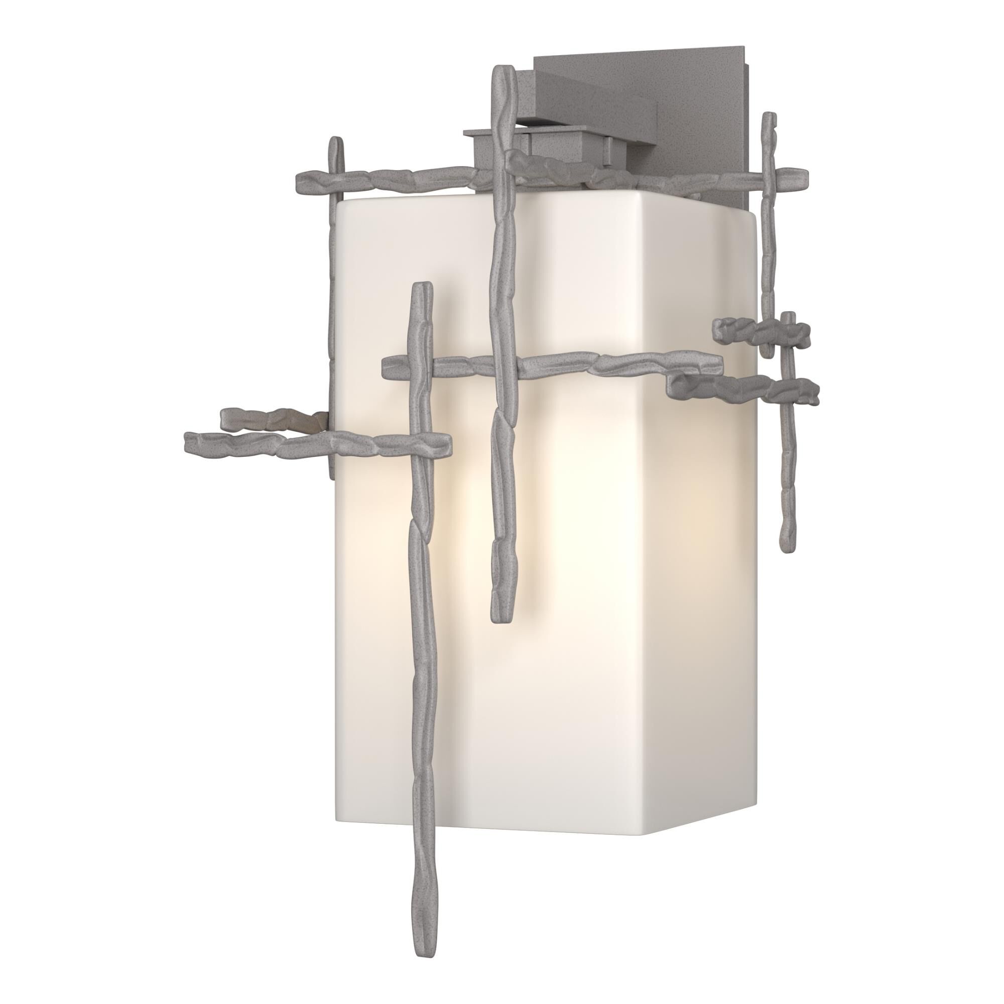 Shown in Coastal Burnished Steel finish and Opal glass and Opal Glass shade