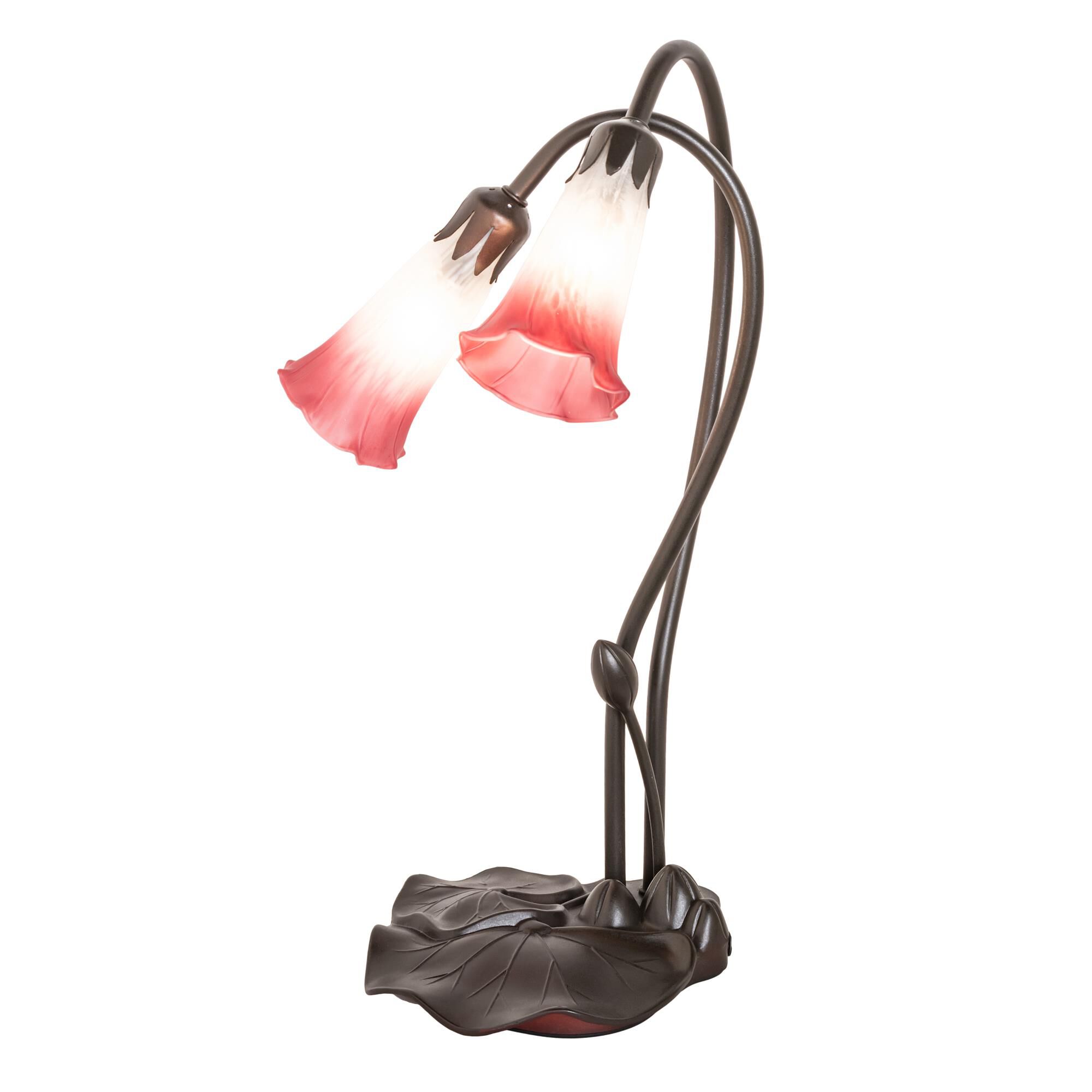 Pink/White Pond Lily 16 Inch Table Lamp by Meyda Lighting