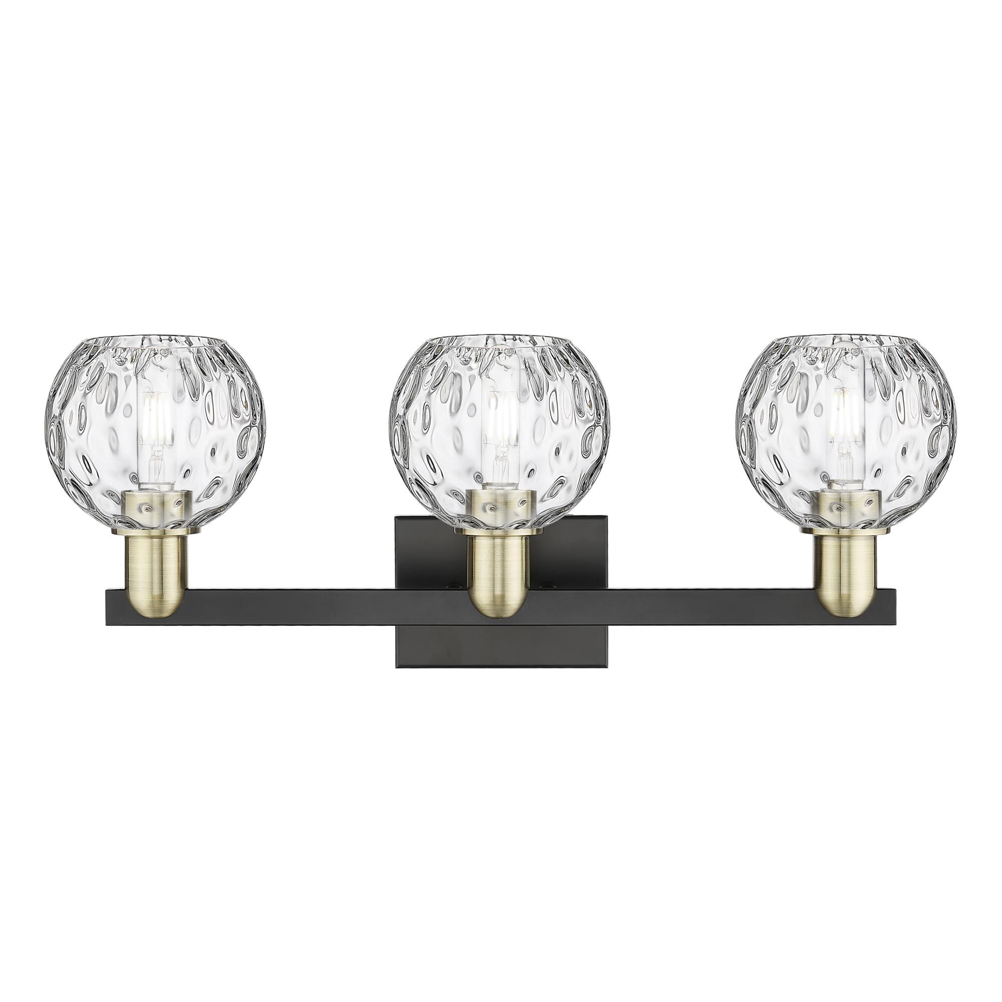 Shown in Black Antique Brass finish and Clear Water glass