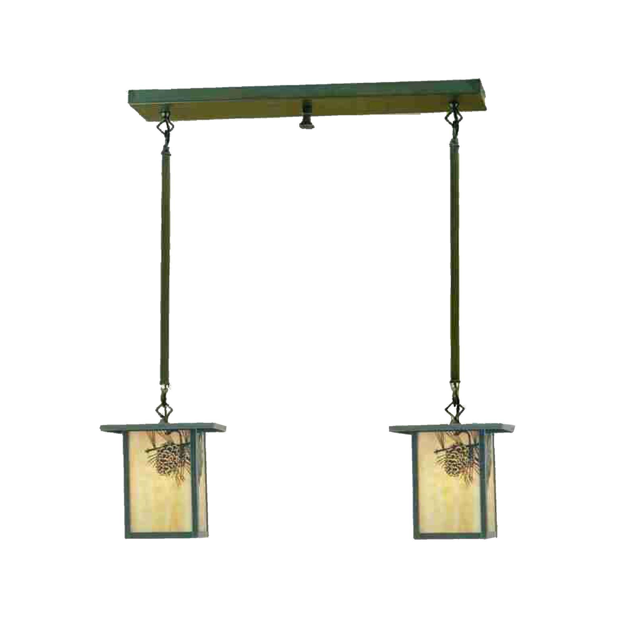 Shown in Antique finish and Beige glass