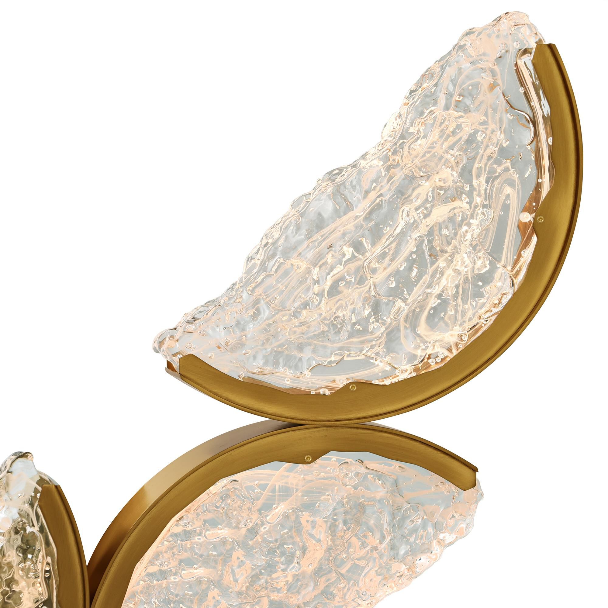 Shown in Brass finish and Clear glass