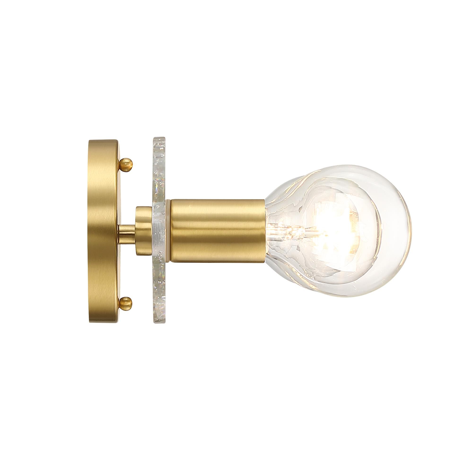 Shown in Brushed Gold finish and Artisan Cast glass