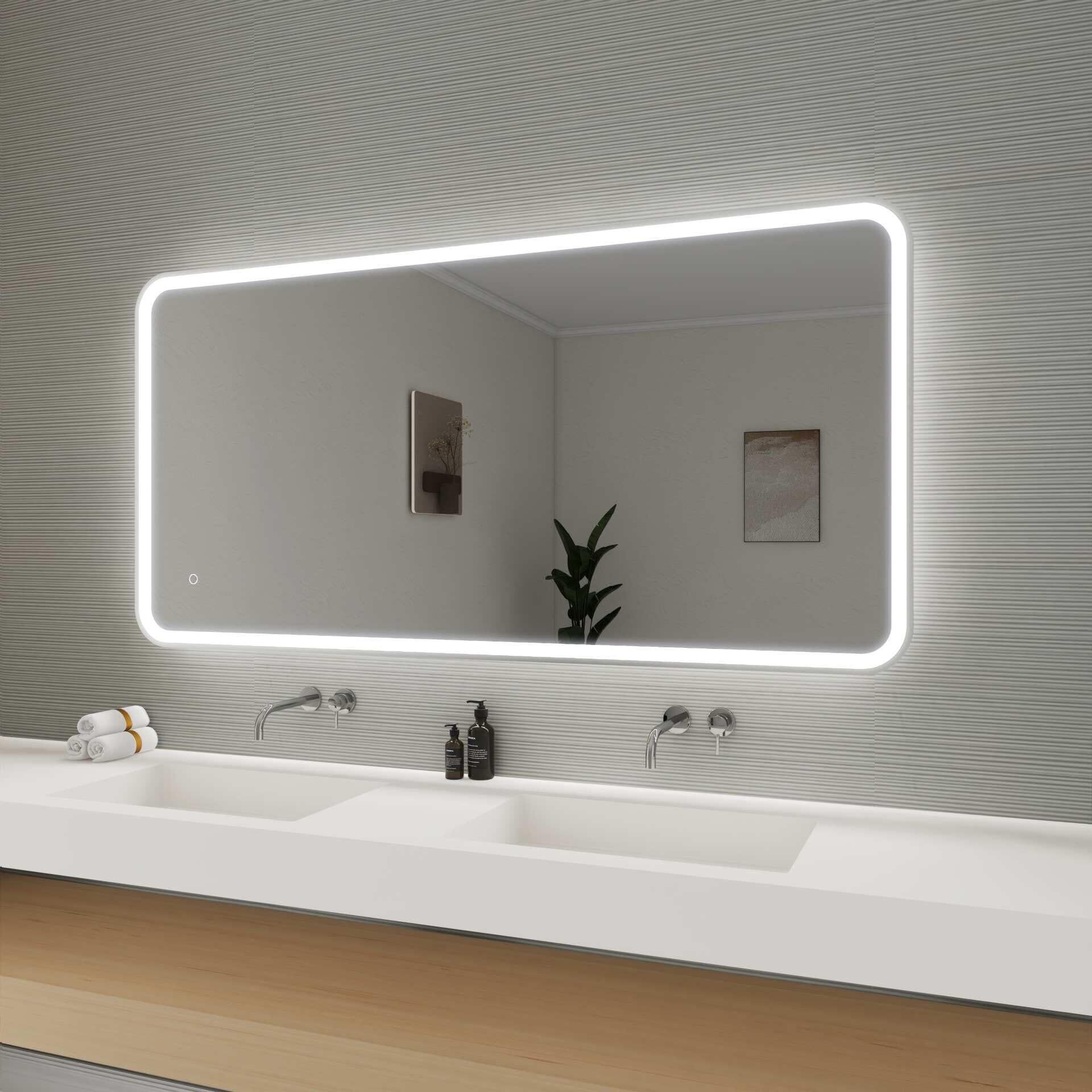 Harmoni 60 Inch Rectangular LED Lighted Mirror by Elegant Decor