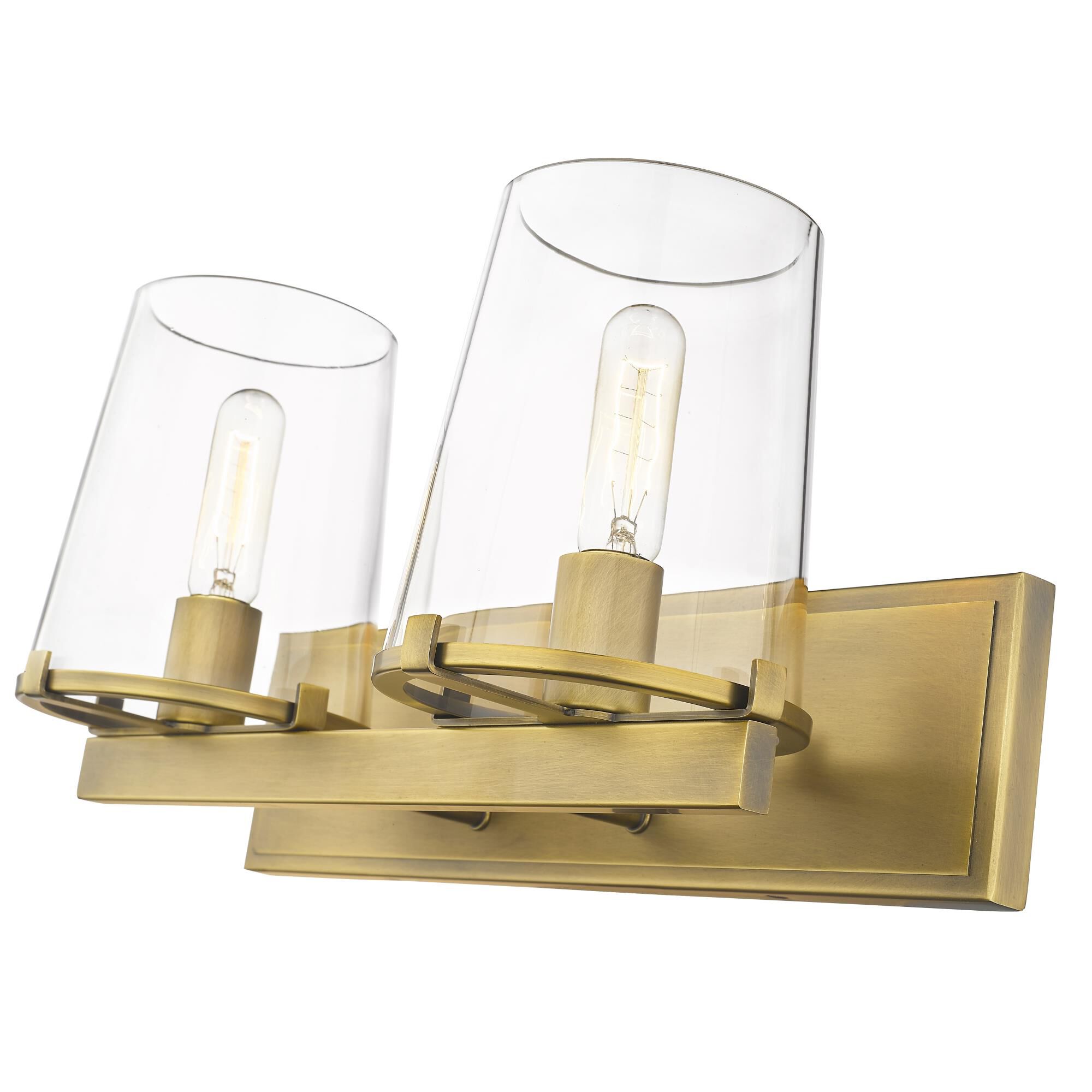 Shown in Rubbed Brass finish and Glass shade