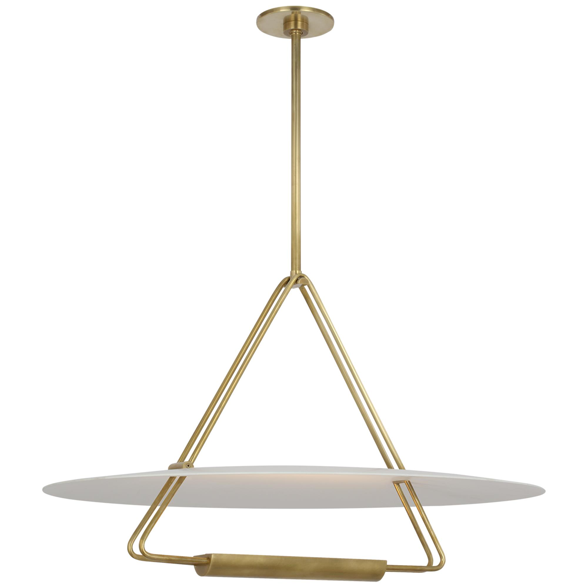 Shown in Antique-Burnished Brass and Matte White finish