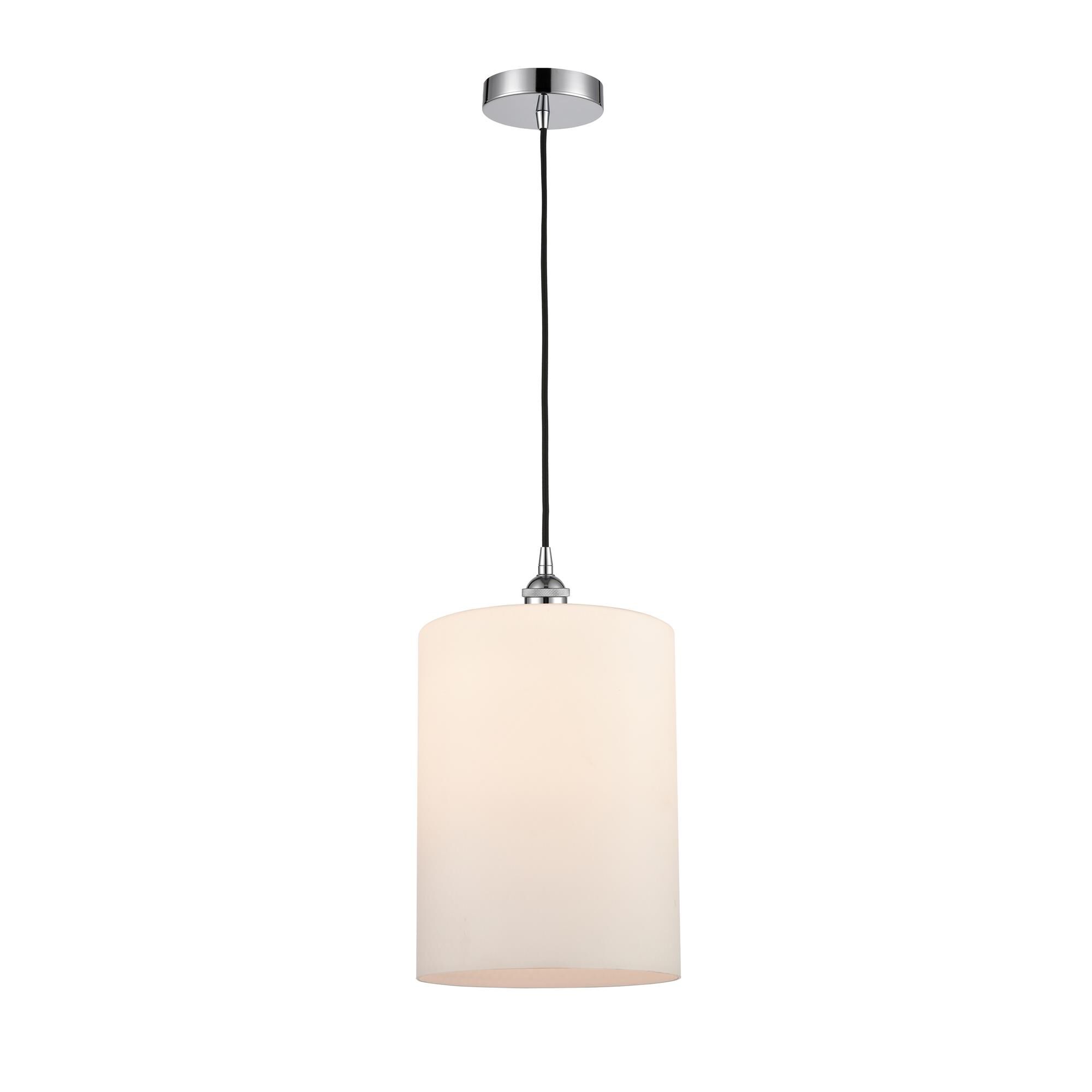 Shown in Polished Chrome finish and Matte White glass