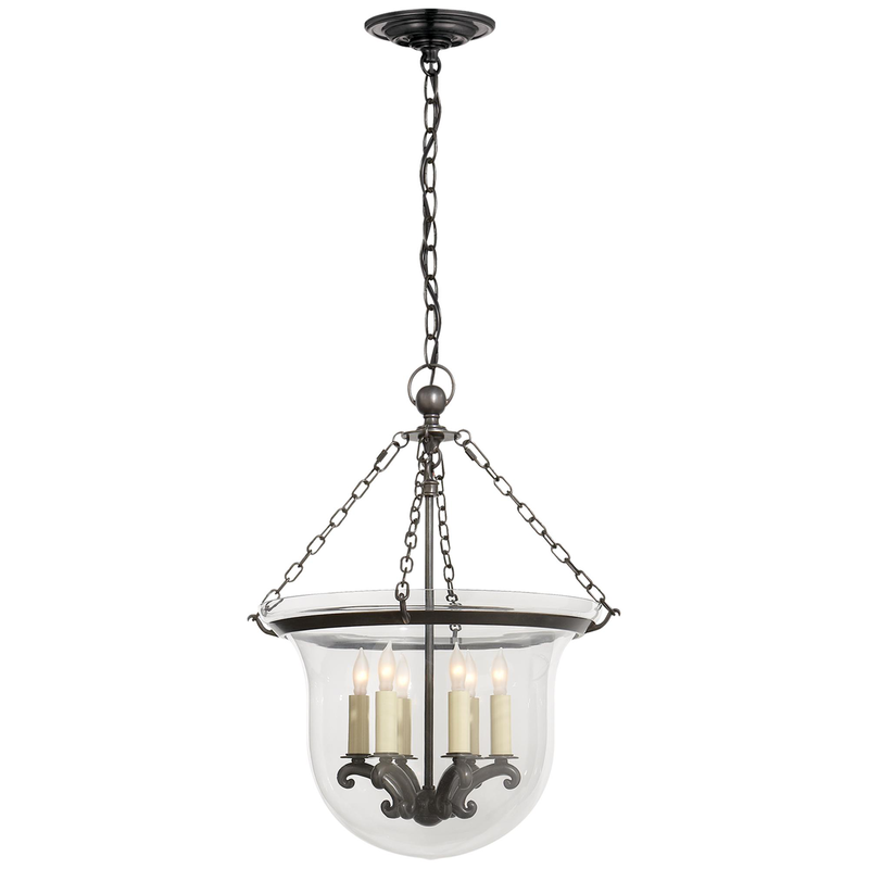 Chapman & Myers Country Bell Jar 15 Inch Cage Pendant by Visual Comfort Signature Collection