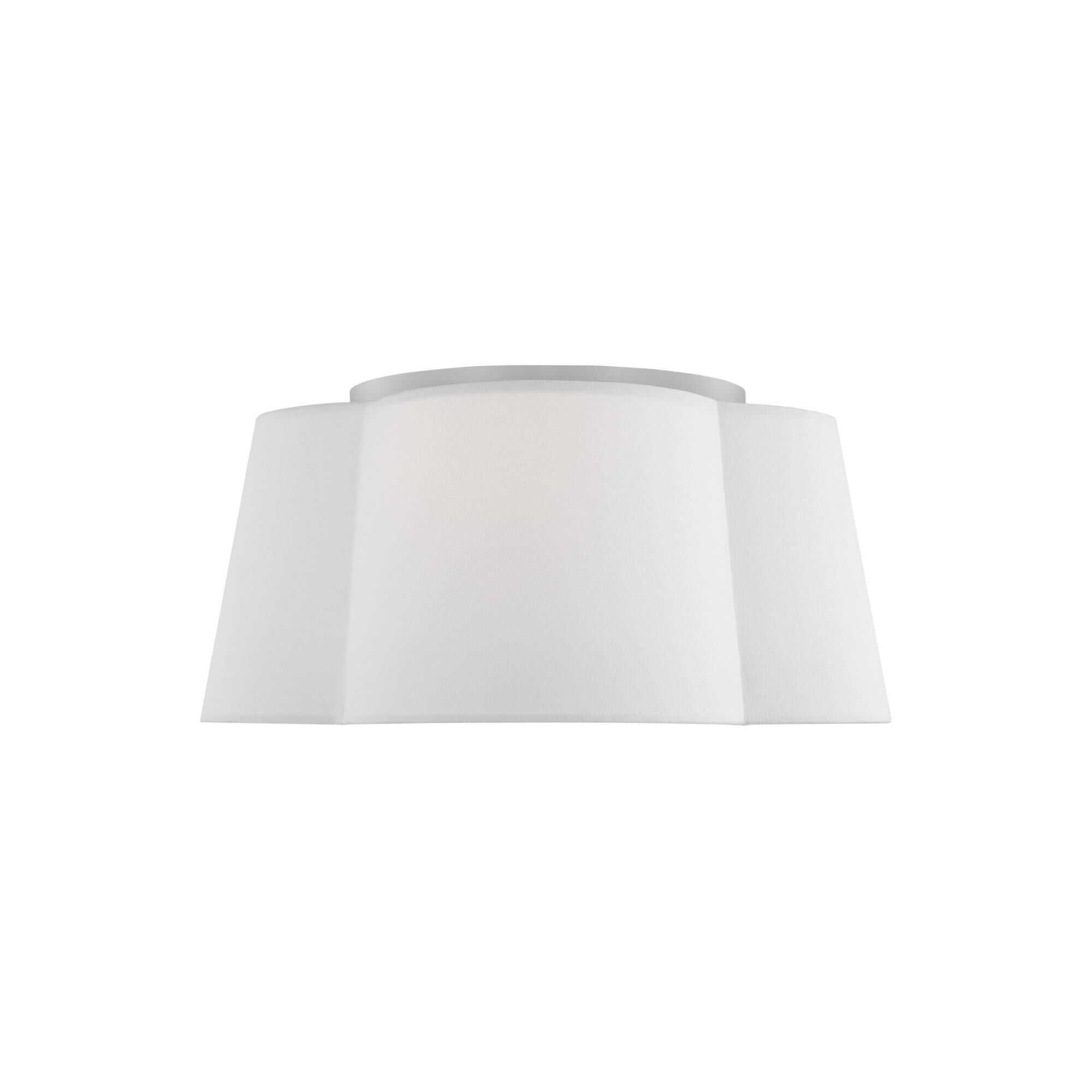 Shown in Burnished Brass finish and Silk Screen White Inside Clear Outside Glass Diffuser And White Linen Fabric shade