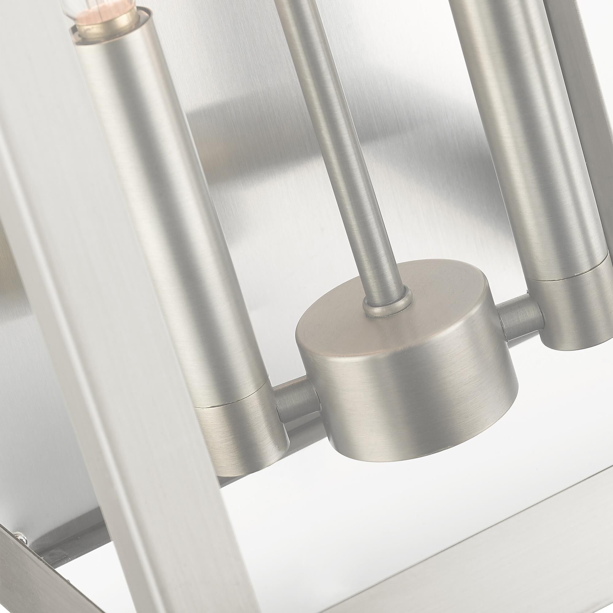 Shown in Brushed Nickel finish and Clear glass