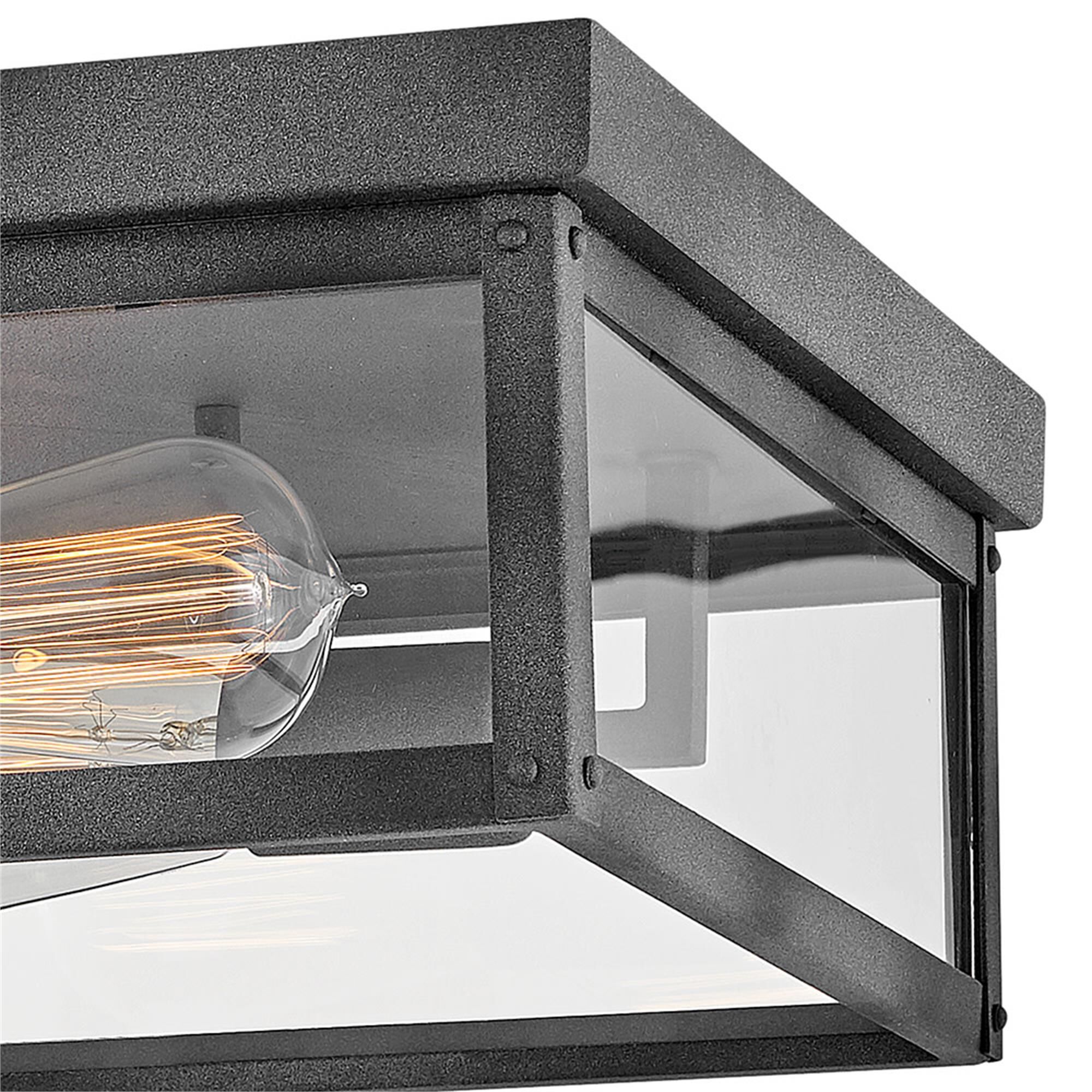 Shown in Aged Zinc finish and Clear glass