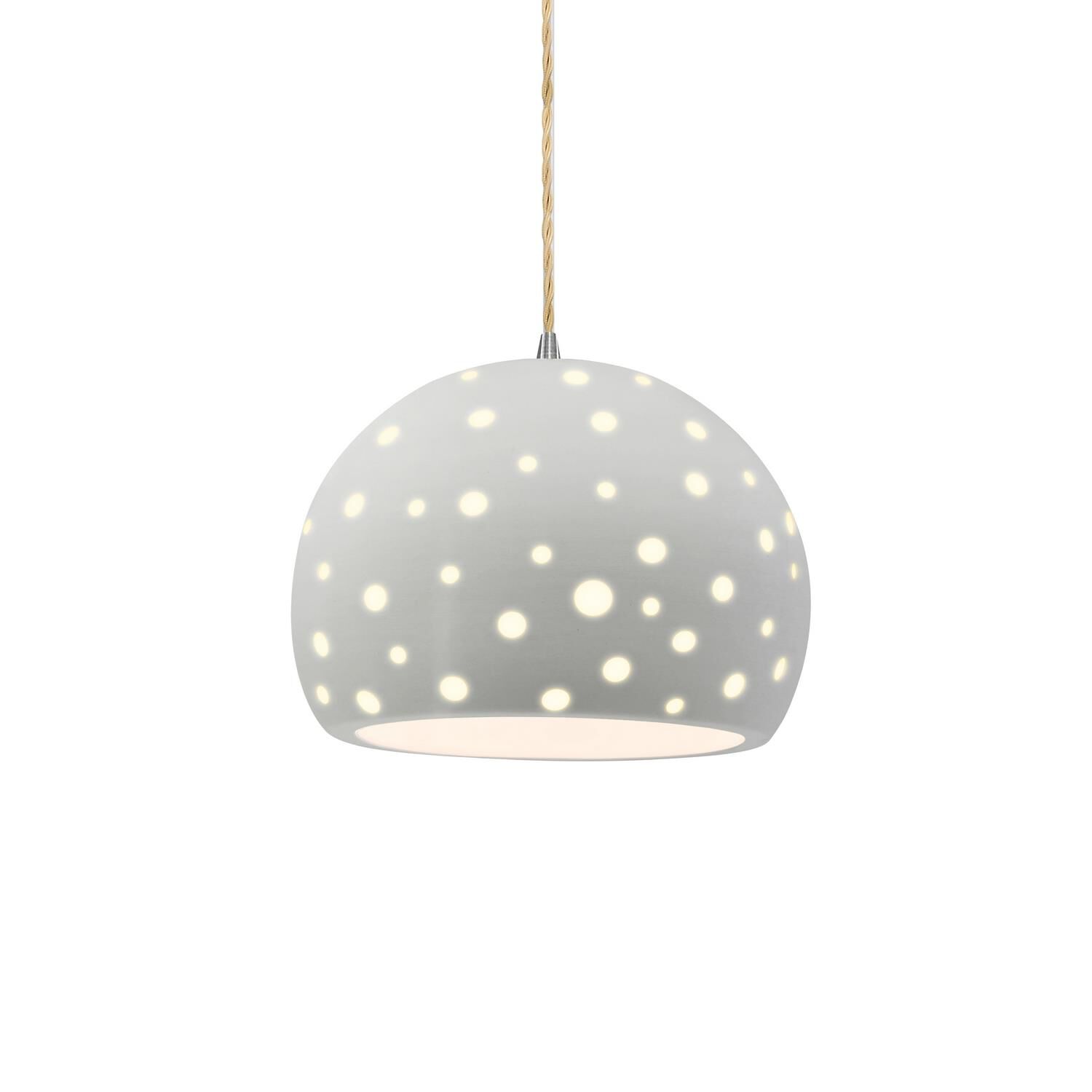 Perforated Globe 10 Inch Large Pendant by Justice Design Group