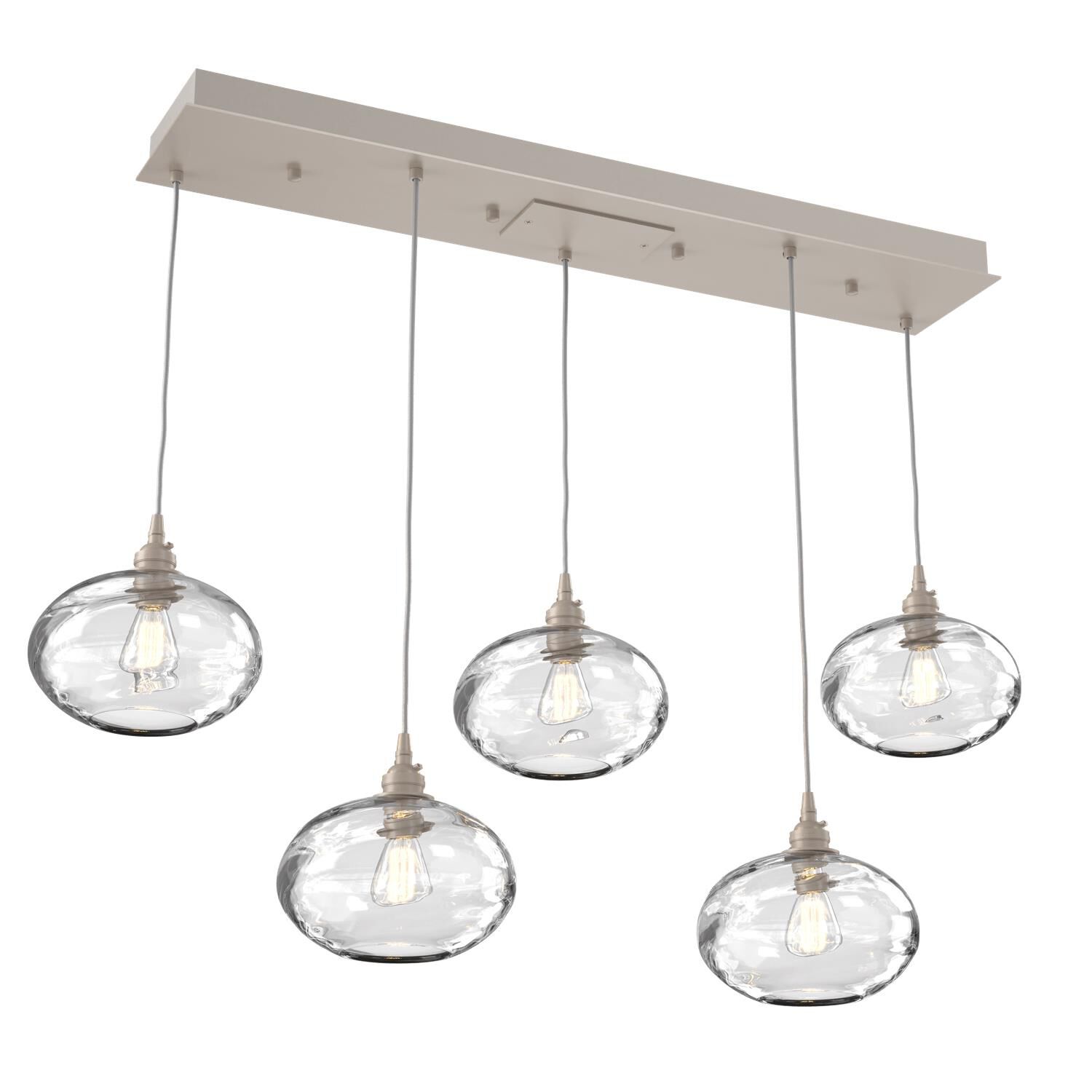 Shown in Metallic Beige Silver finish and Optic Clear glass