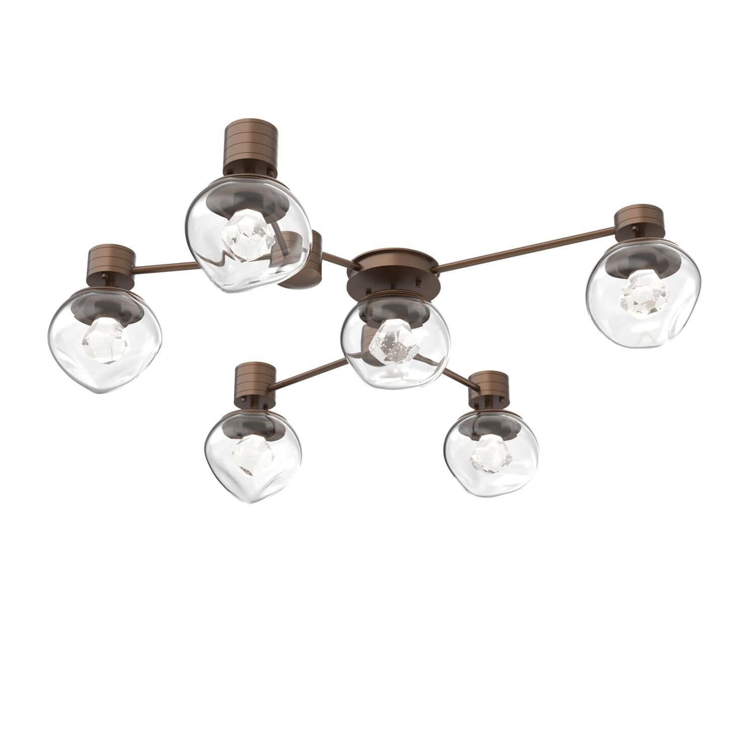 Shown in Burnished Bronze finish and Clear with Faceted Gem glass