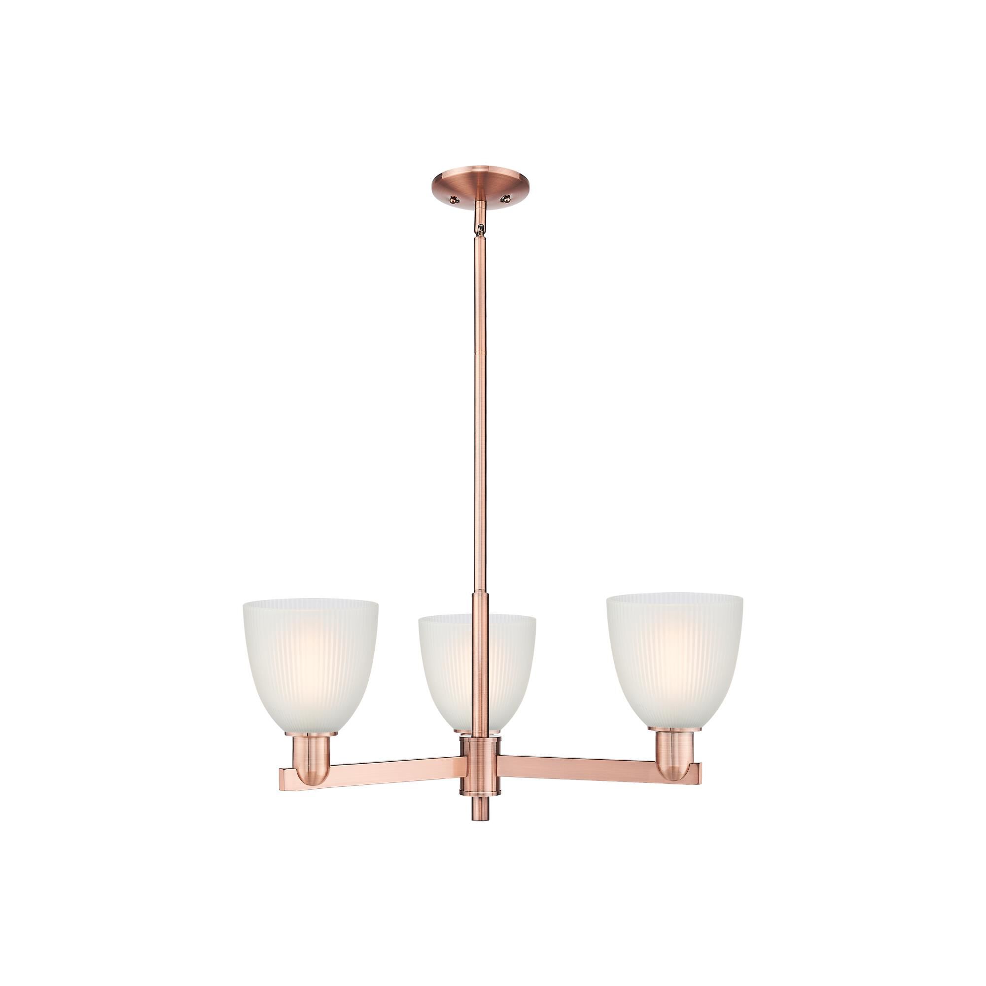 Shown in Antique Copper finish and White glass